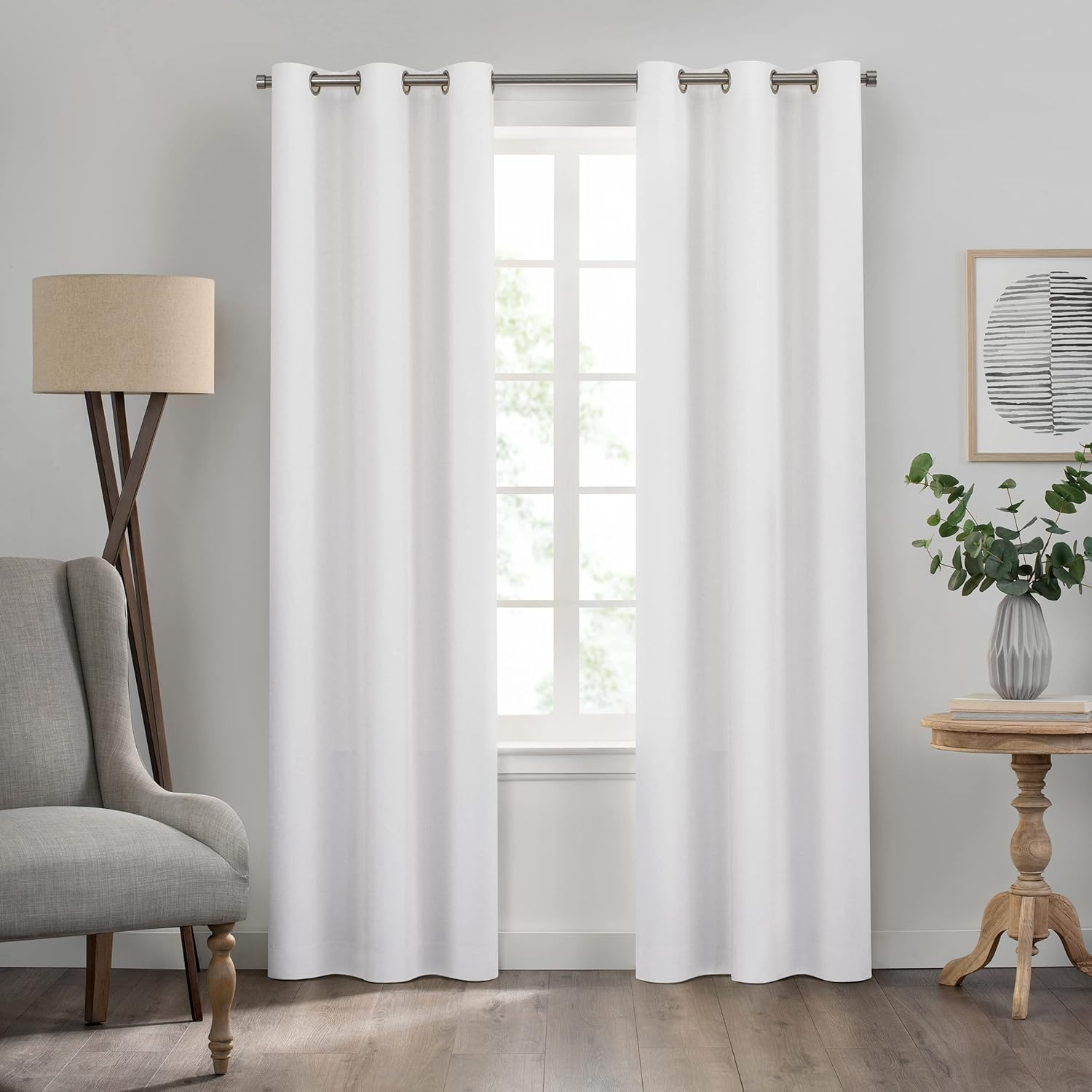 Eclipse Kendall Grommet Blackout Curtains, 63 In Long x 42 In Wide, White