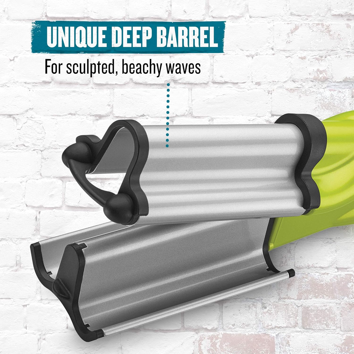 Green Double Barrel Ceramic Tourmaline Hair Waver