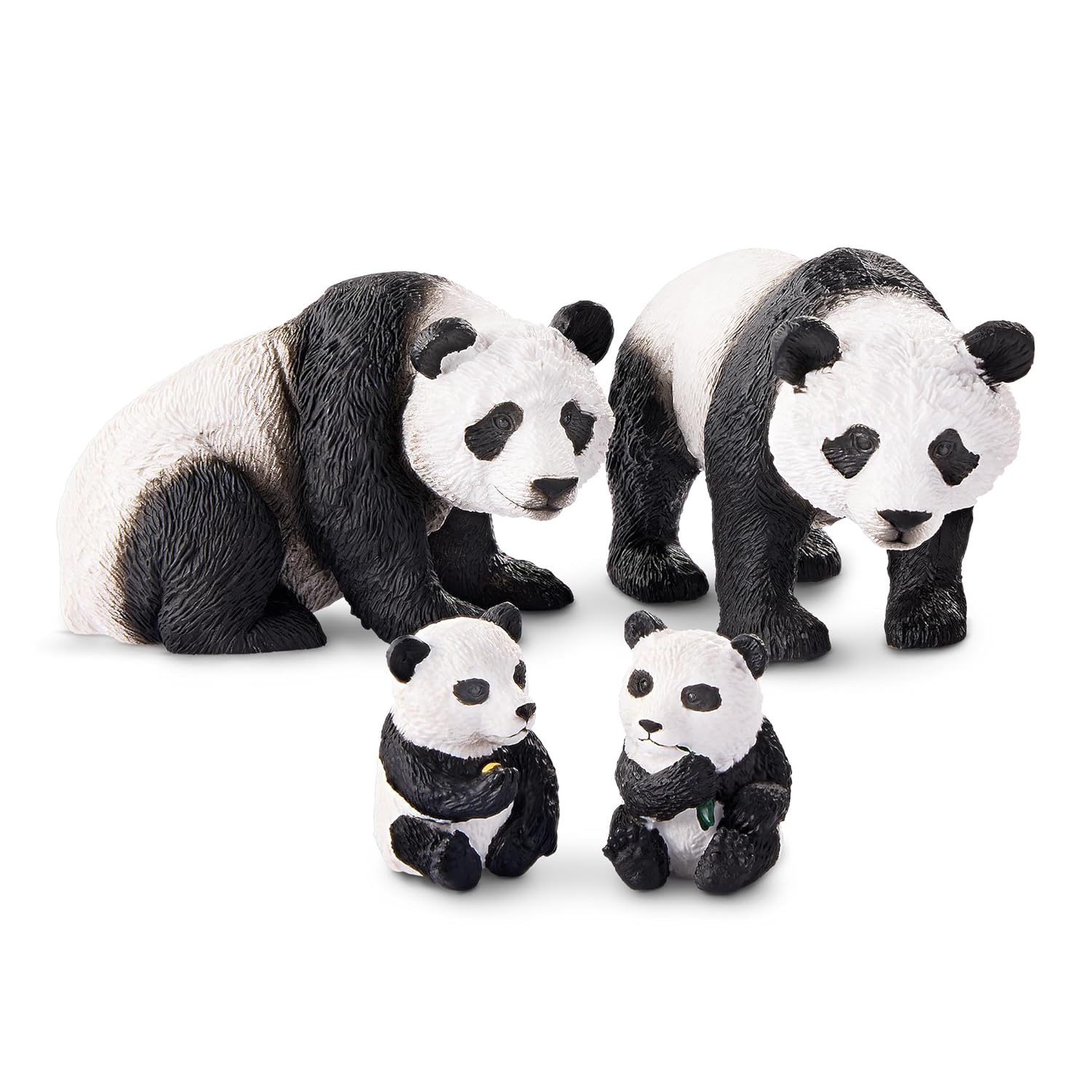terra by battat - giant panda family - small panda bear animal toys for kids 3-years-old & up (4 pc)