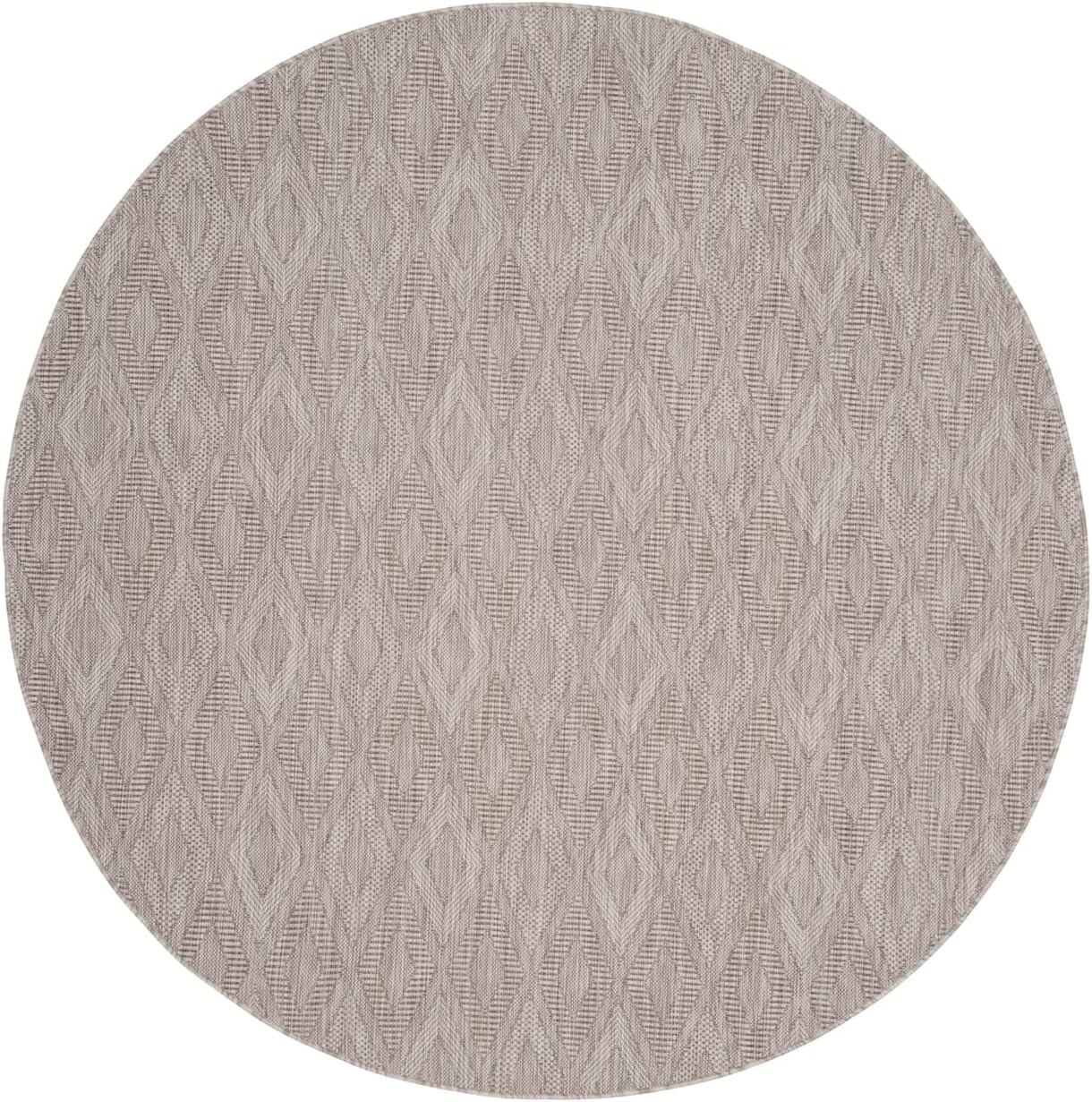 SAFAVIEH Courtyard Teodor Geometric Indoor/Outdoor Area Rug, Beige/Beige, 4' x 4' Round