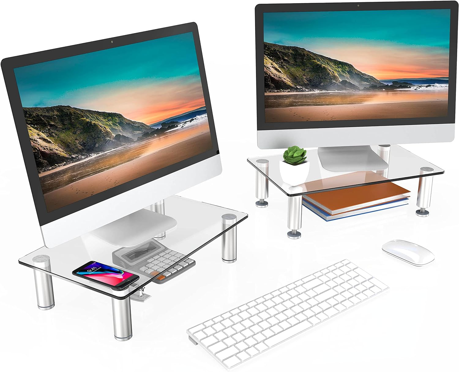 FITUEYES Computer Monitor Stand Desktop Riser for Xbox One/Component/Flat Screen DT103801GC