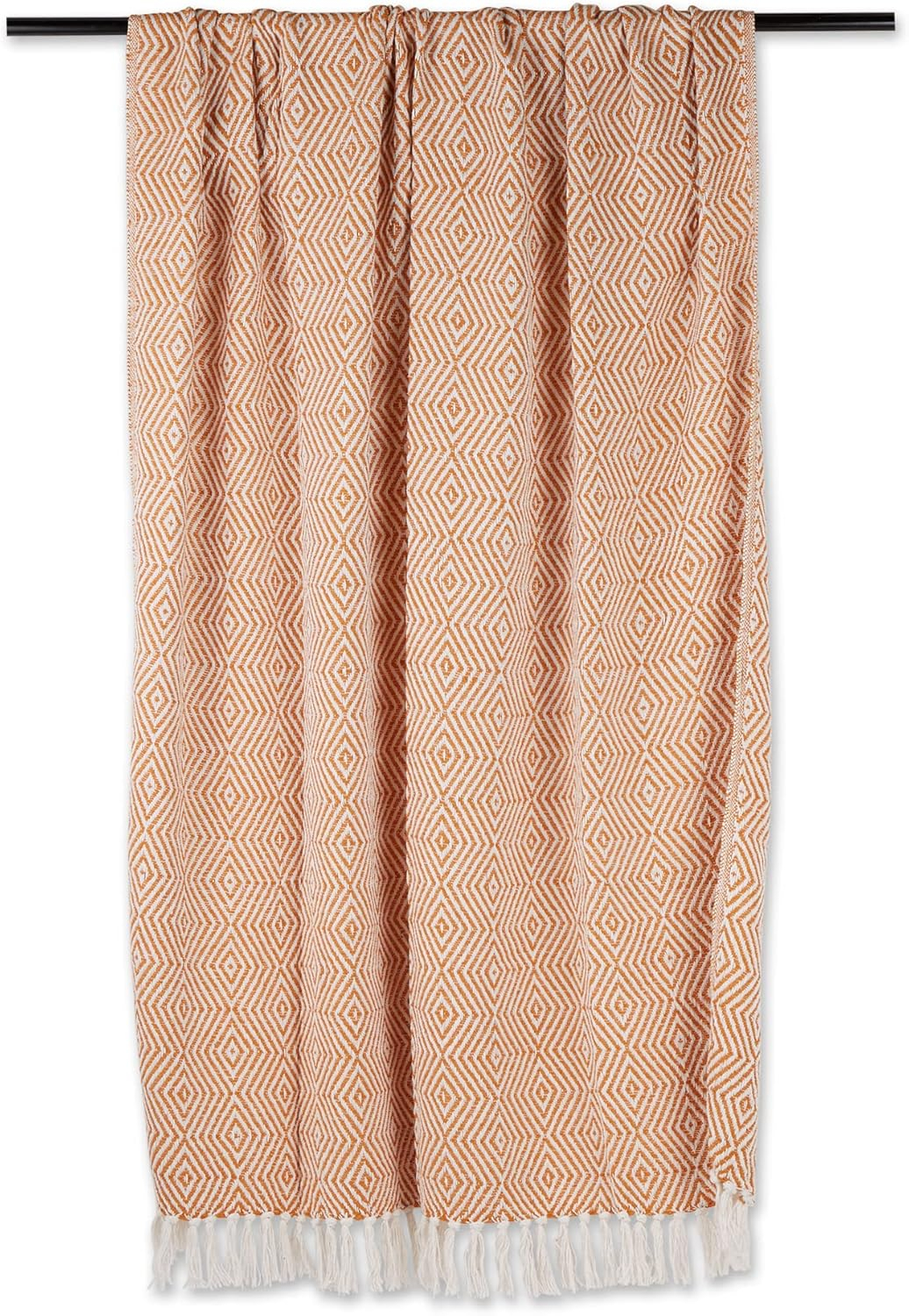 DII Diamond Throw Collection Woven Cotton, 50x60, Pumpkin Spice