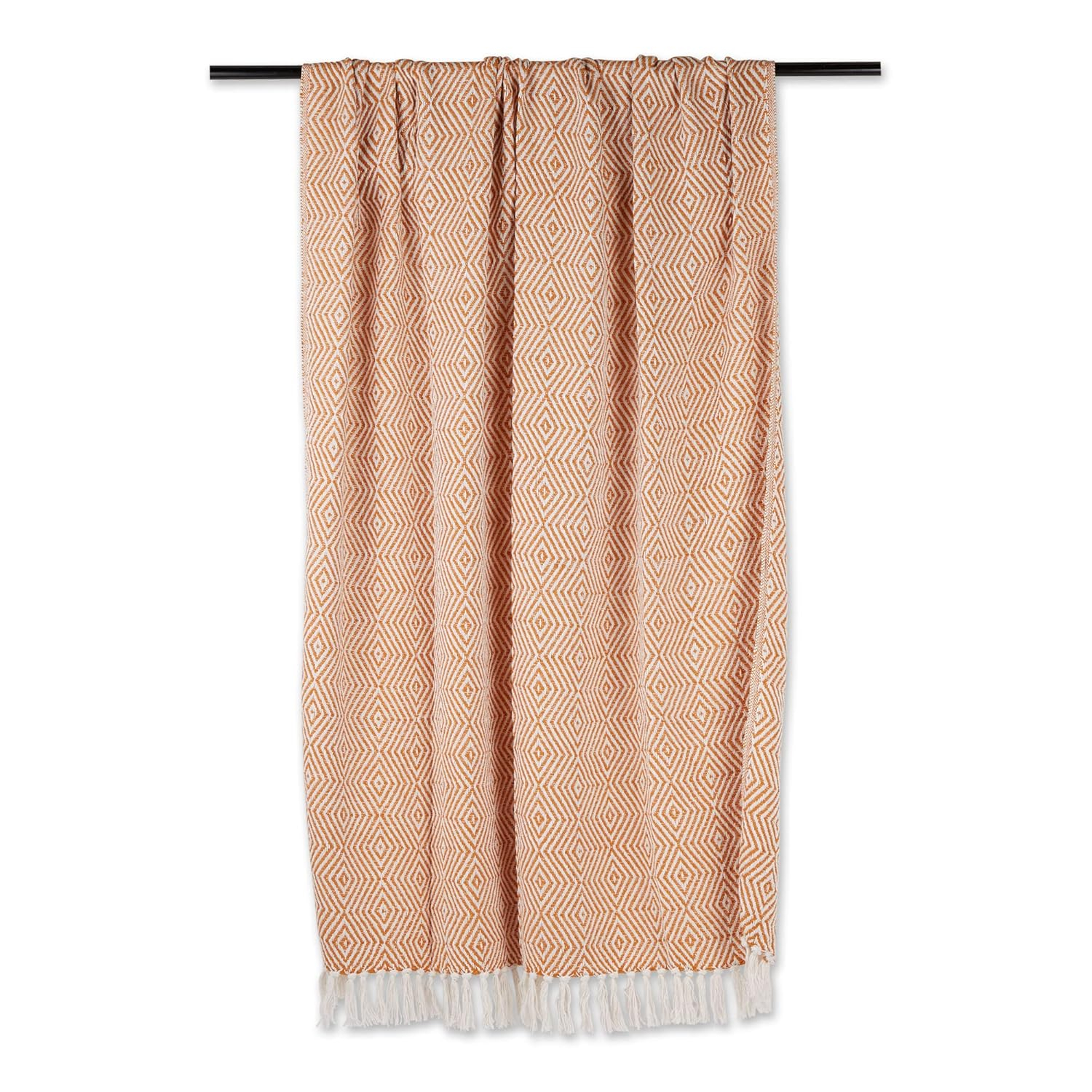 DII Diamond Throw Collection Woven Cotton, 50x60, Pumpkin Spice