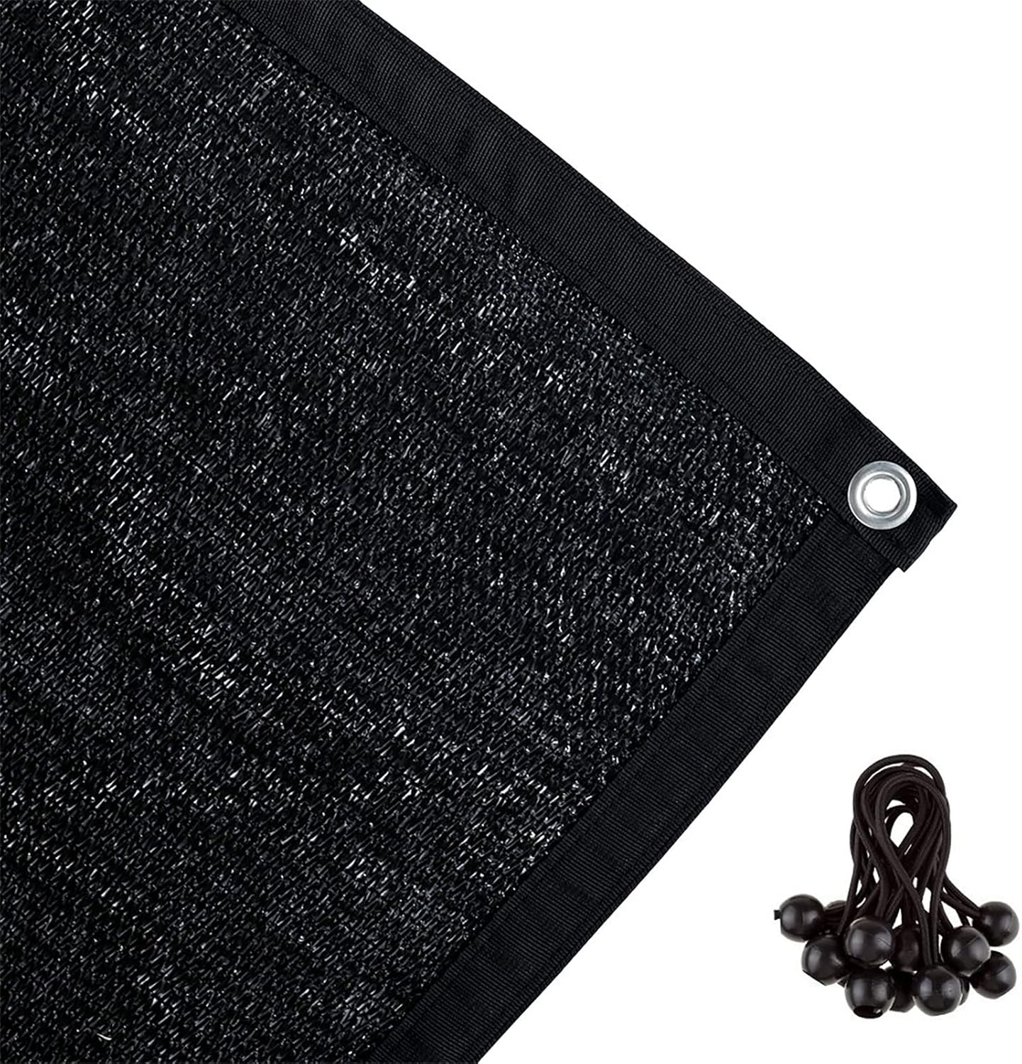 LcXctD 90% Shade Fabric Sun Shade Cloth Taped Edge with Grommets Sun-Block Mesh Shade for Pergola Cover Canopy 8’ x 12’, Black