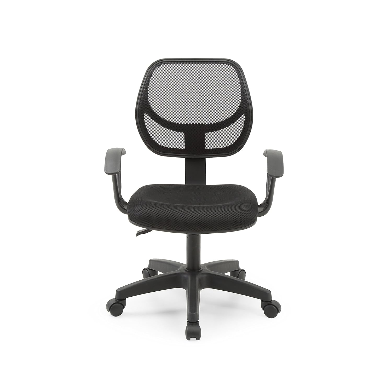 Hodedah Mesh, Mid-Back, Adjustable Height, Swiveling Task Chair, Black
