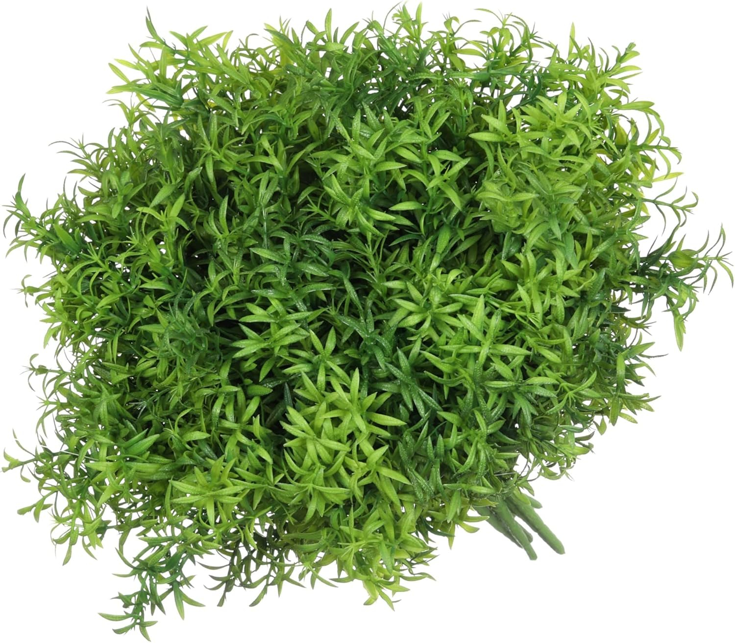 Asparagus Artificial Plants Real Touch Plastic Bush Greenery Faux Shrubs - 10pcs Bulk (Dark Green)