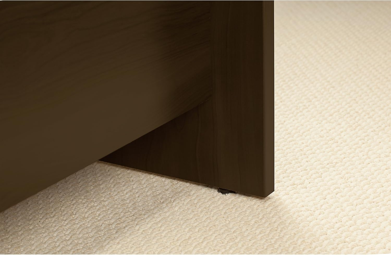 Mocha Cherry L-Shaped Office Desk with Return