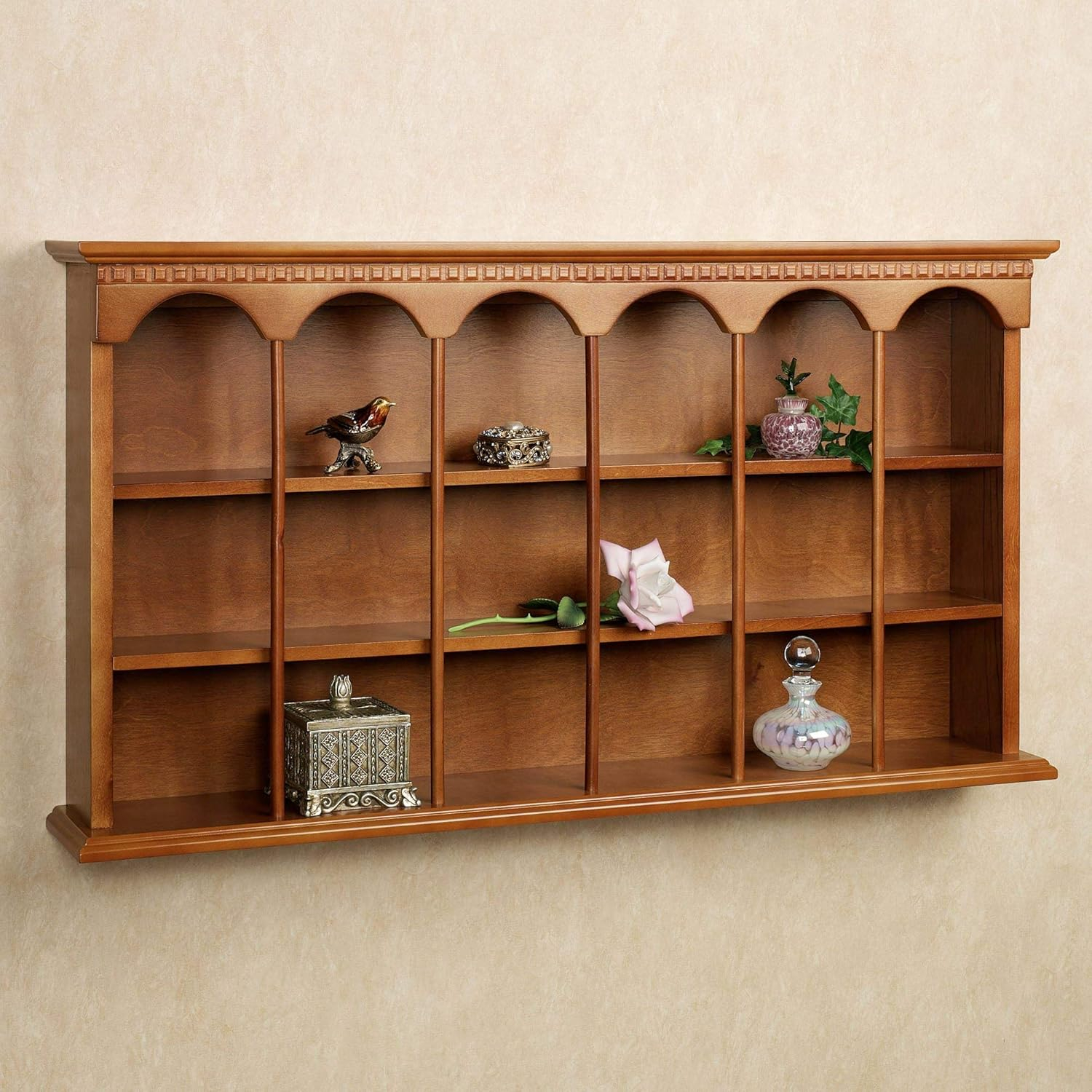 Classic Cherry and Windsor Oak Traditional Wall Mounted Display Shelf