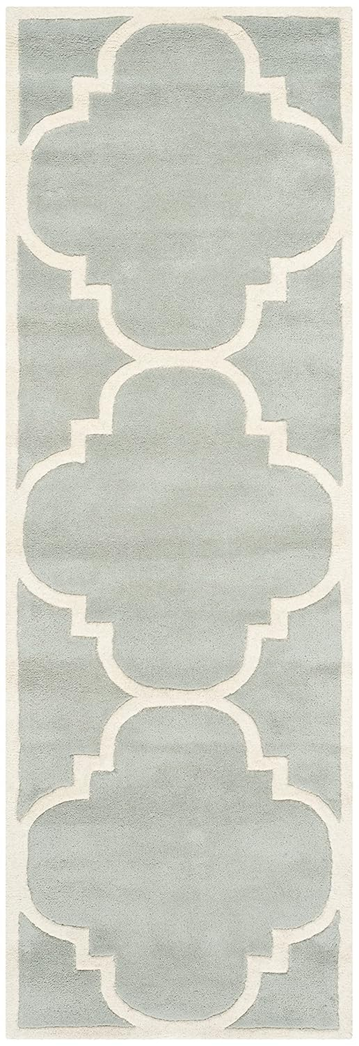 Gray Hand-Tufted Wool Non-Slip Rug, 2'-3" x 13'