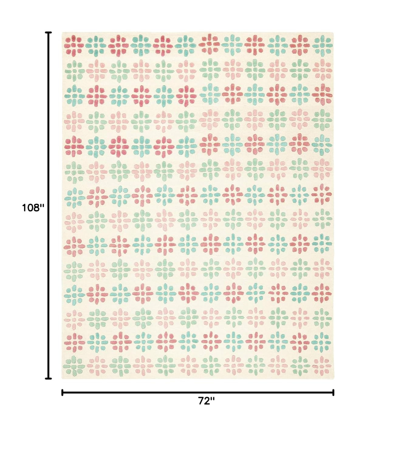 SAFAVIEH Soho Daisy Geometric Wool Area Rug, Ivory/Multi, 6' x 9'