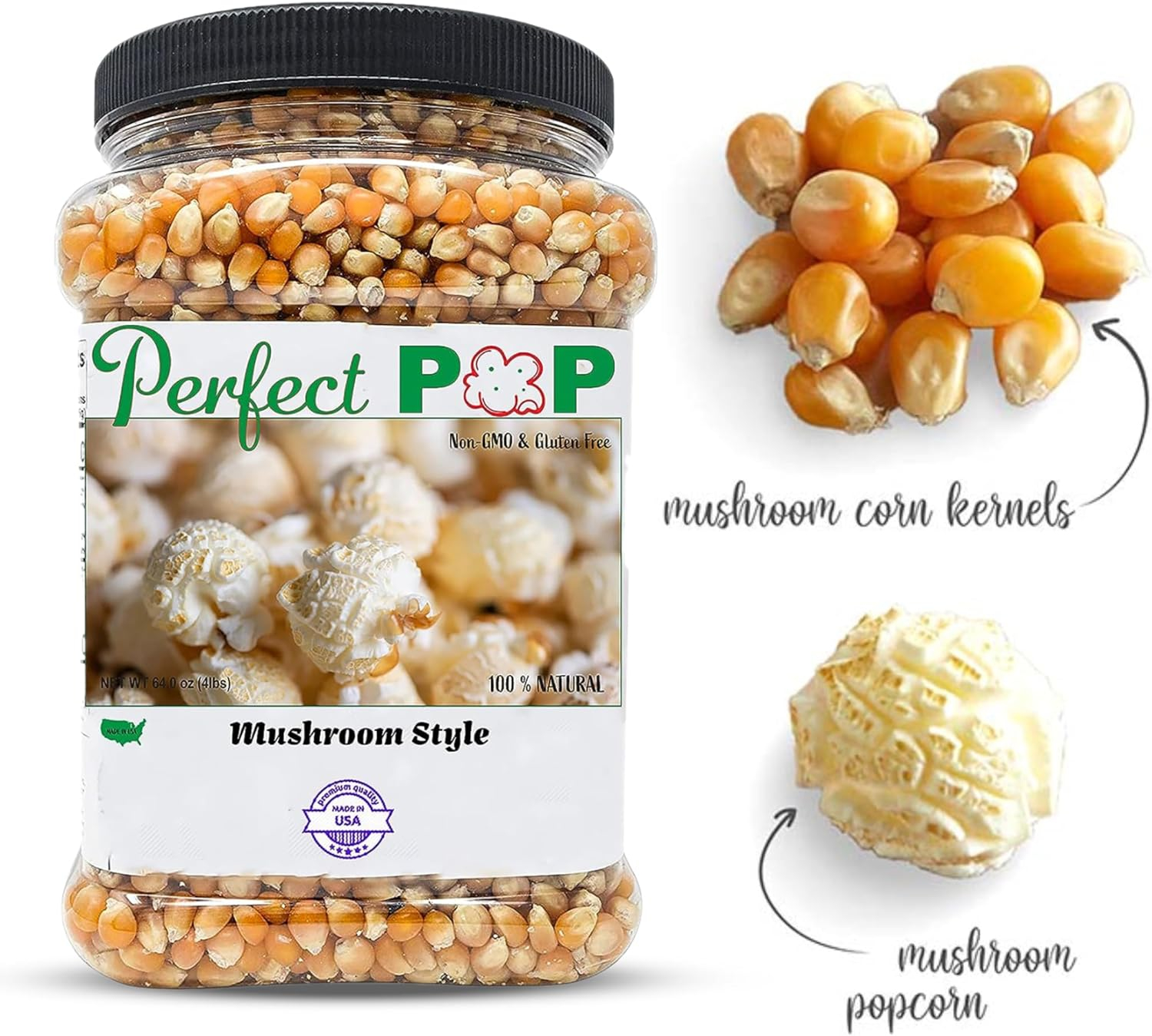 Premium Gourmet Mushroom Extra Large Popcorn Kernels - 4lbs