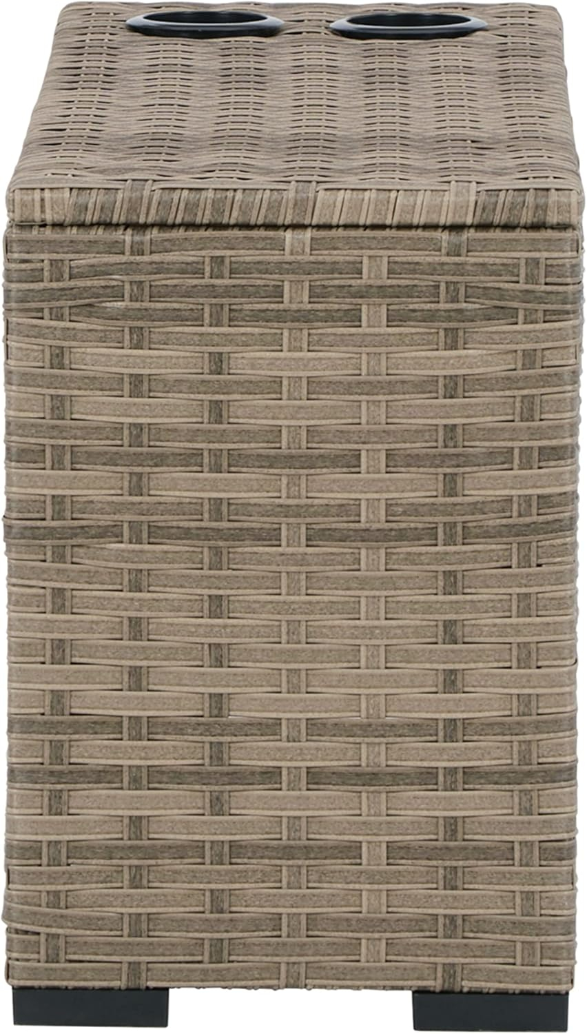 Signature Design by Ashley Contemporary Calworth Outdoor Console, Beige