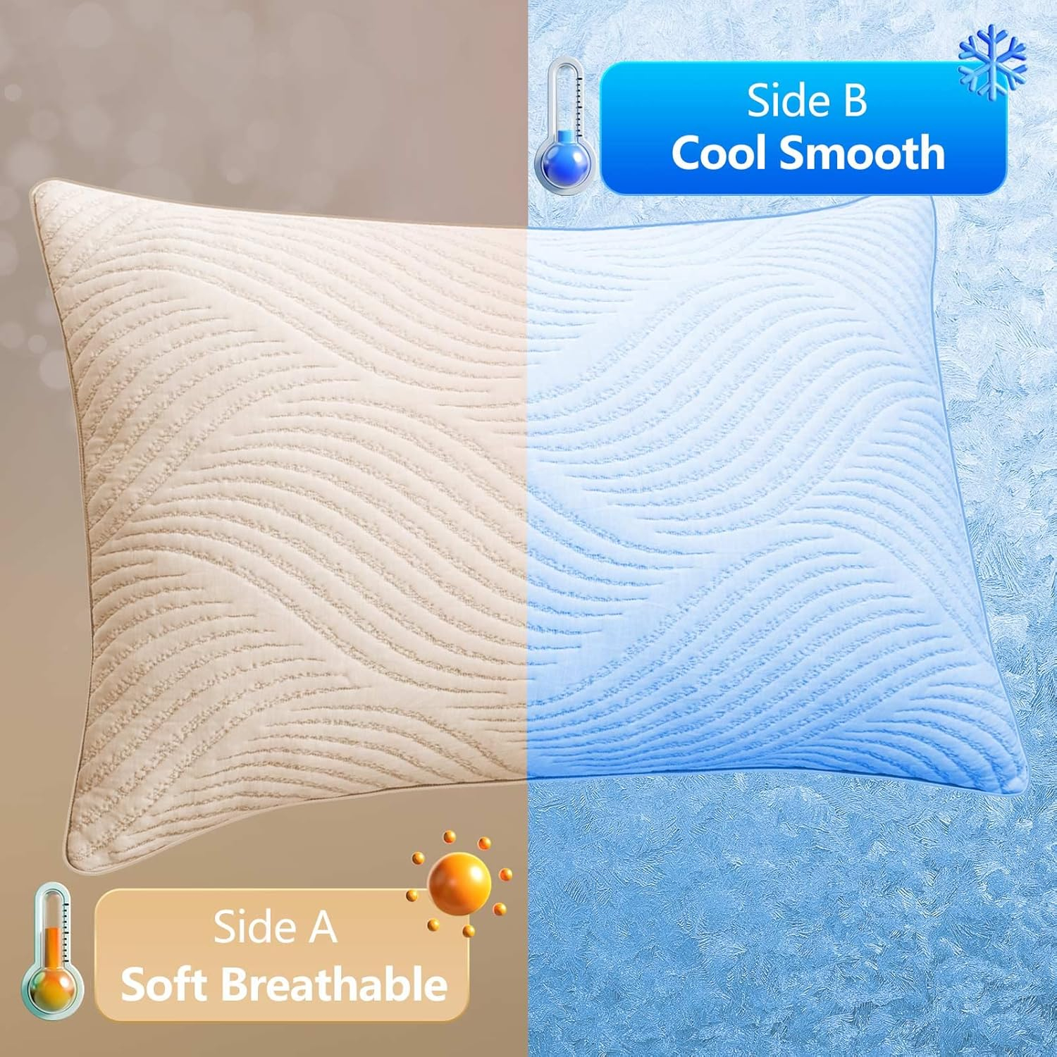 Pillows King Size Set of 2 Cooling Memory Foam Pillows for Sleeping Adjustable Firm Pillow for Back and Side Sleeper