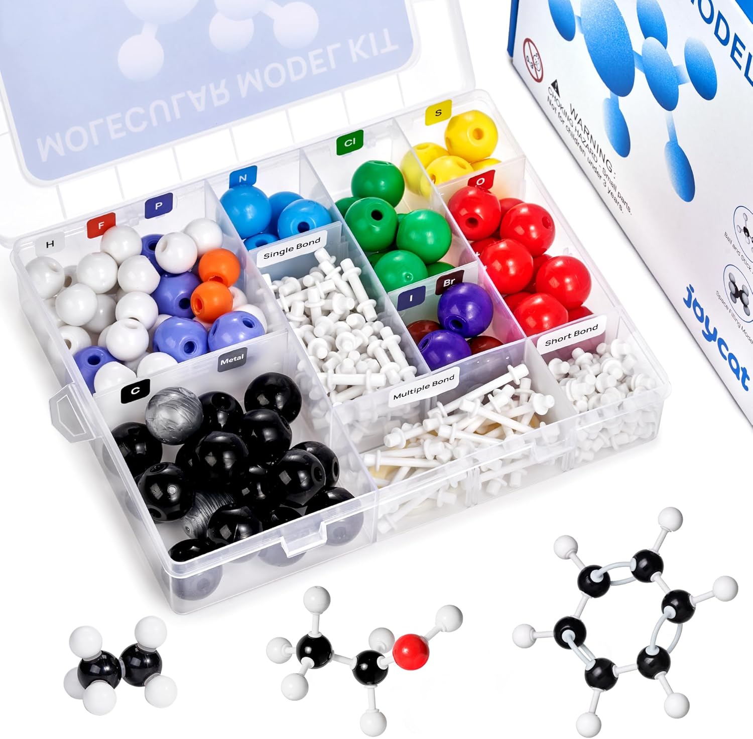 JoyCat Molecular Model Kit (404 pcs), Organic Chemistry Molecule Science Gifts for Ochem and Inorganic Students and Teachers