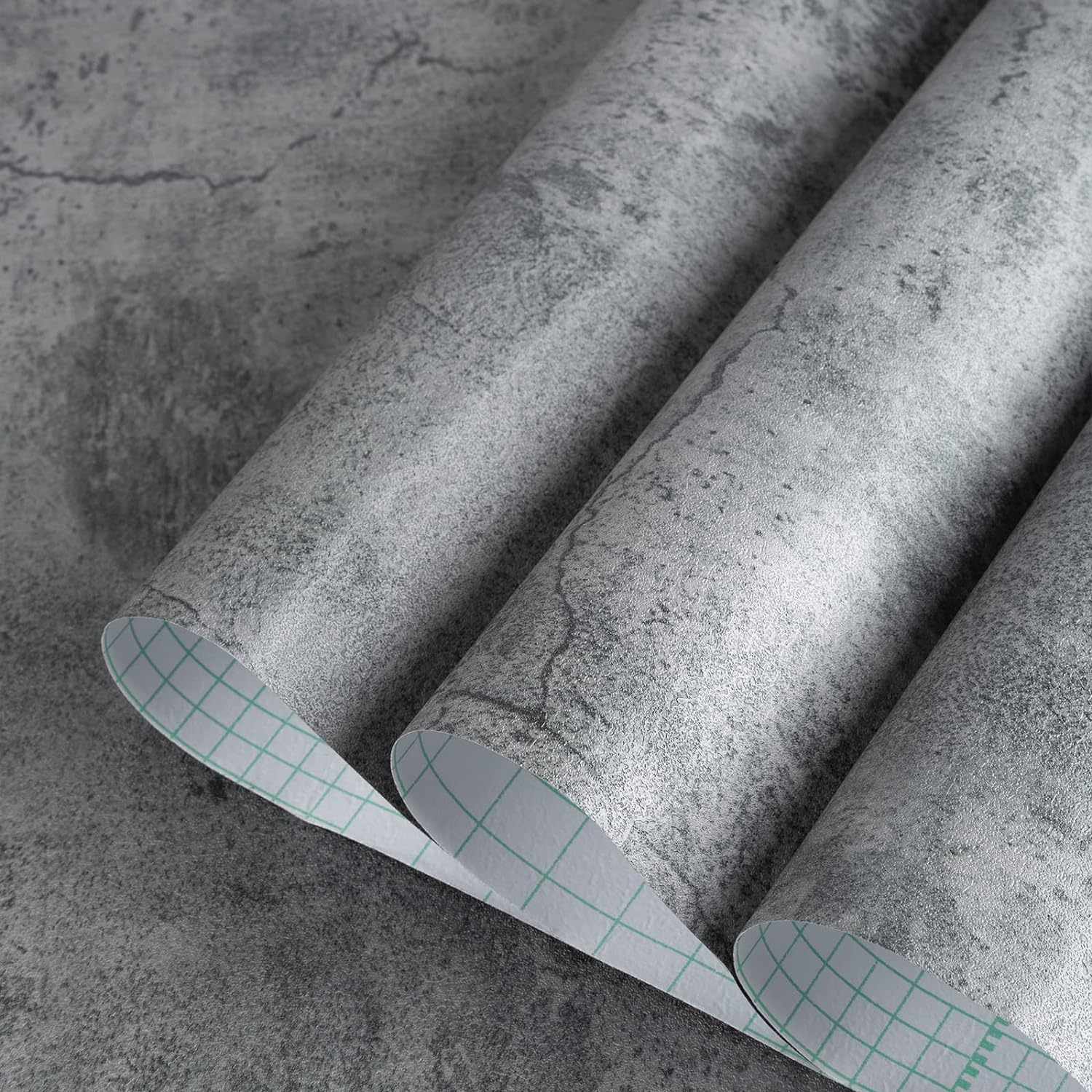 Gray Concrete Contact Paper Matte Thick Textured Grey Cement Wallpaper Peel Stick Countertop Contact Paper Removable Waterproof Adhesive Paper Industrial Style Wall Paper Kitchen Table Vinyl Wrap