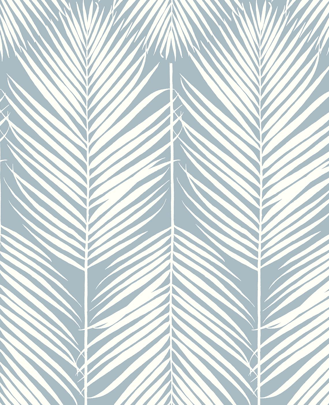 Seabrook Designs Light Blue Palm Silhouette Prepasted Wallpaper