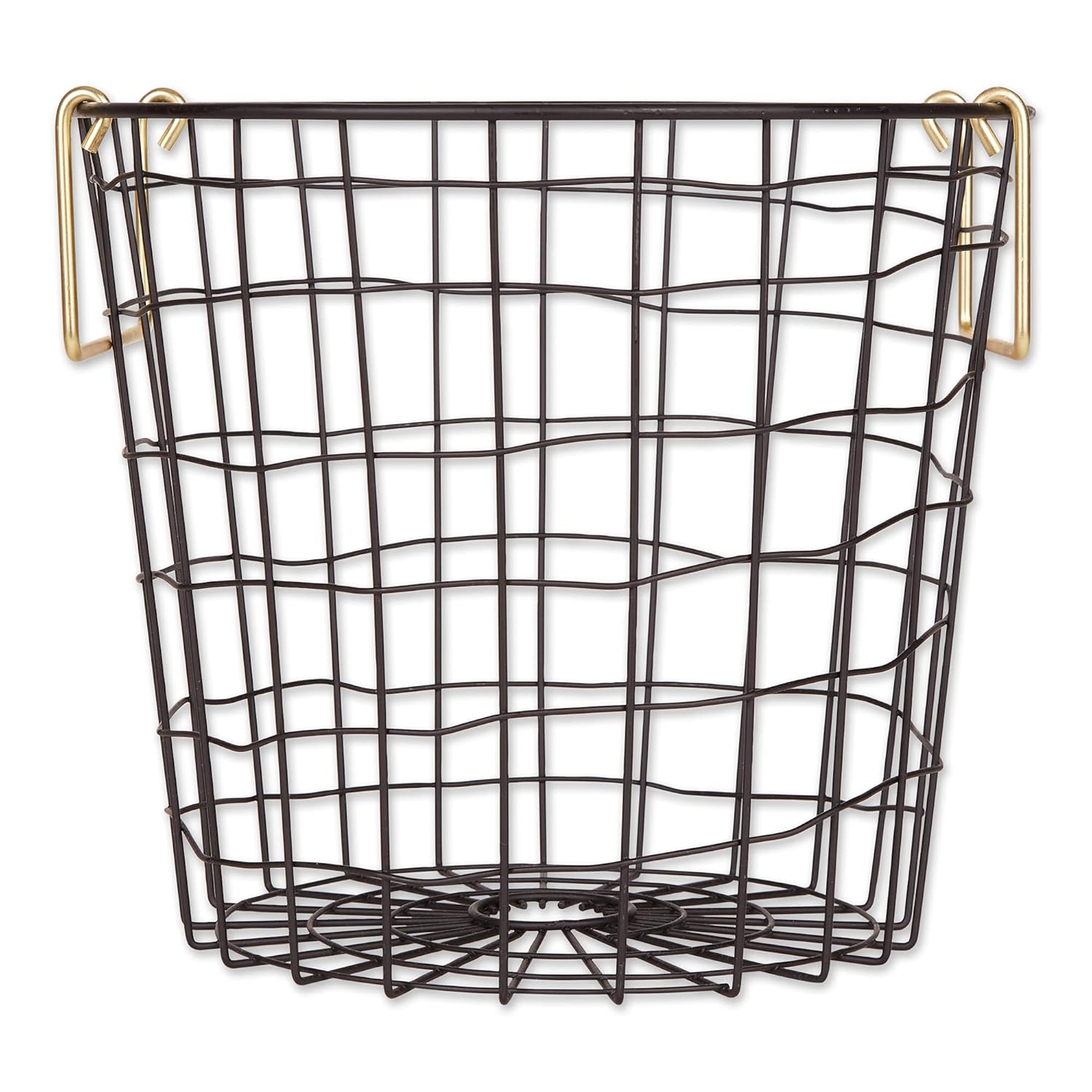 Cesta de Metal Mangos Negro/dorado Rectangular Pequeño 13X6X7