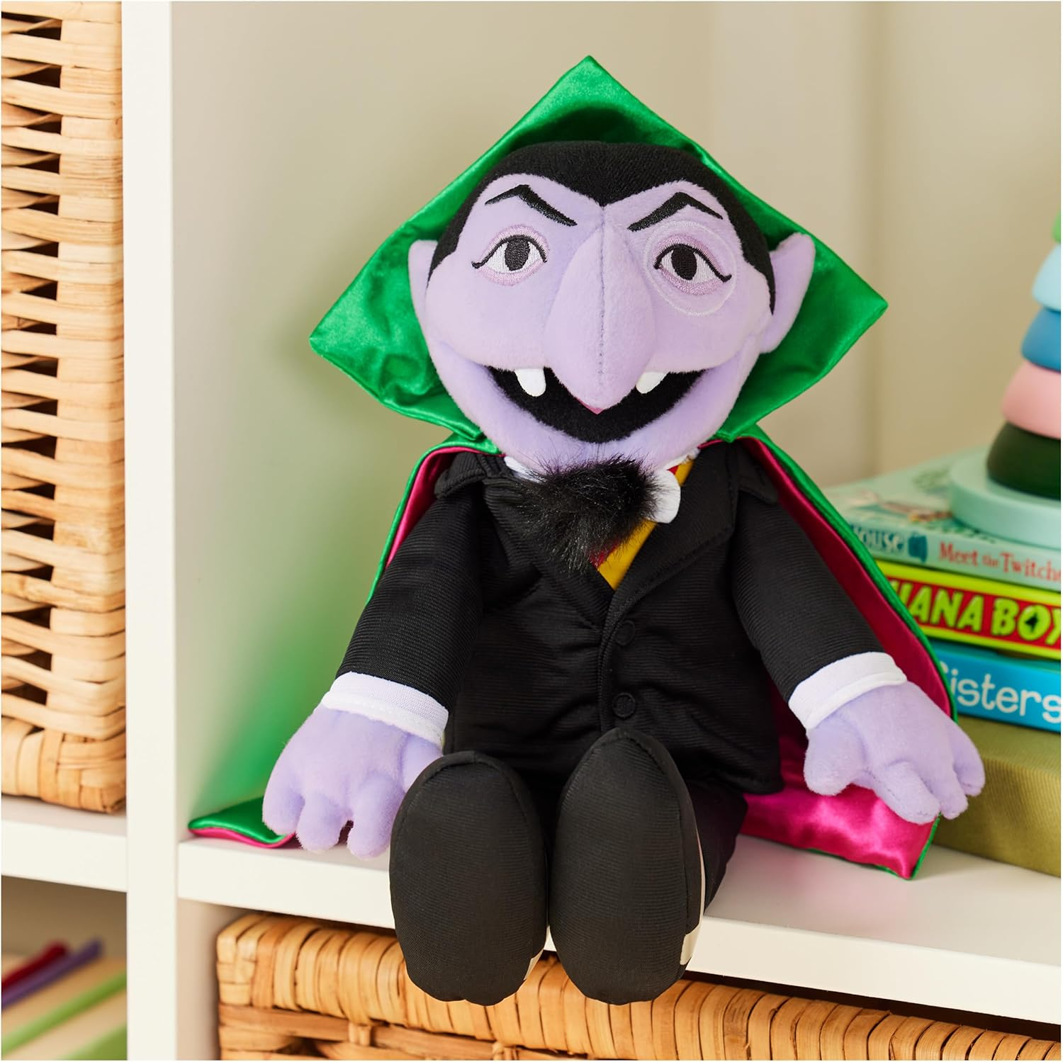 GUND Sesame Street Official The Count Muppet Plush, Premium Plush Toy for Ages 1 & Up, Black/Green, 14”