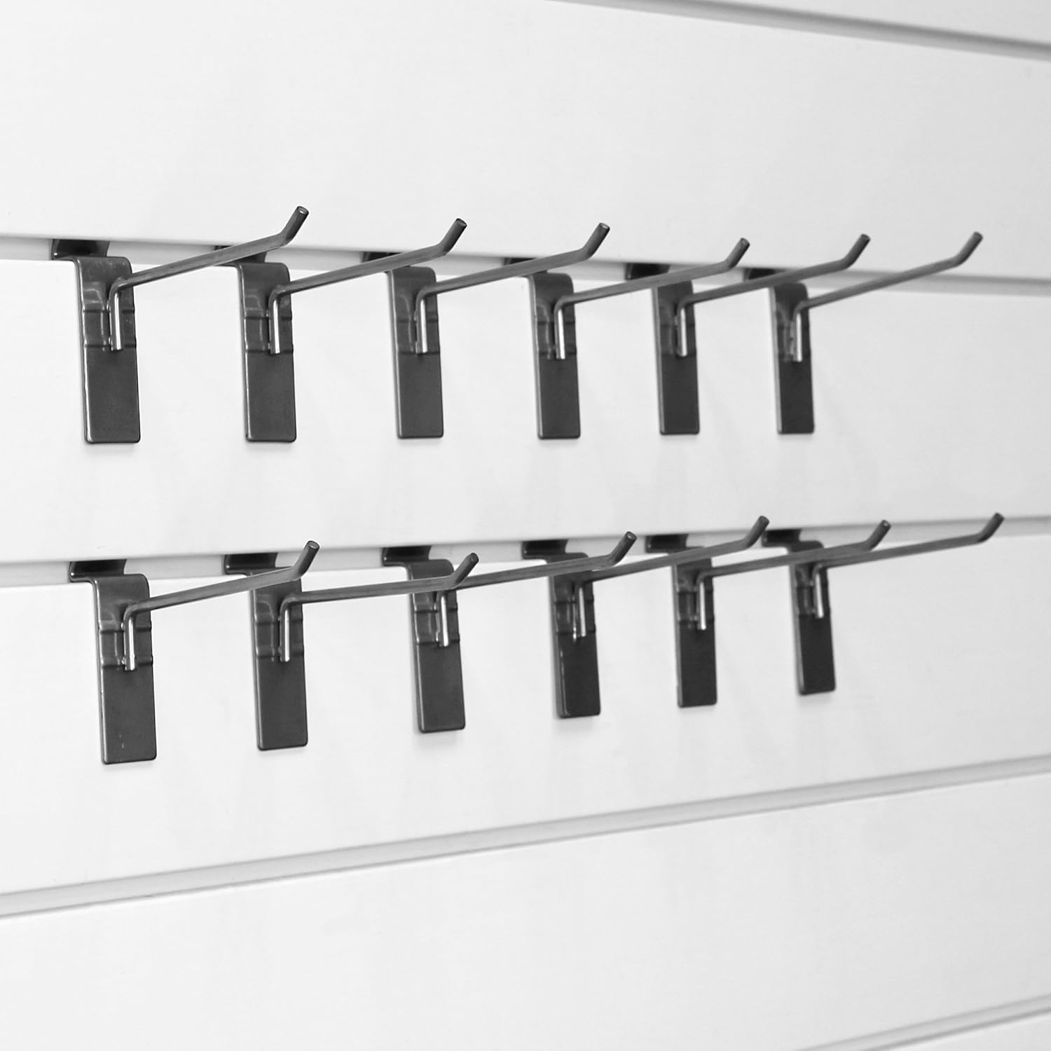 Proslat 13002 4-Inch Steel Hooks Designed for Proslat PVC Slatwall, Pack of 12, Silver