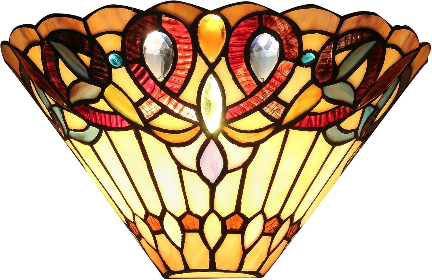 Chloe Lighting Ambrose Tiffany-Style 1 Light Victorian Wall Sconce 12"Wide