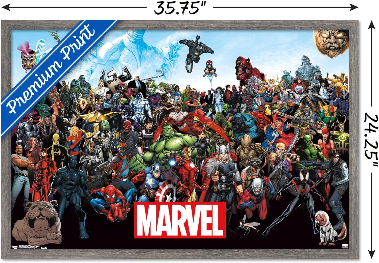 Marvel Comics - The Marvel Lineup Wall Poster, 22.375" x 34", Framed