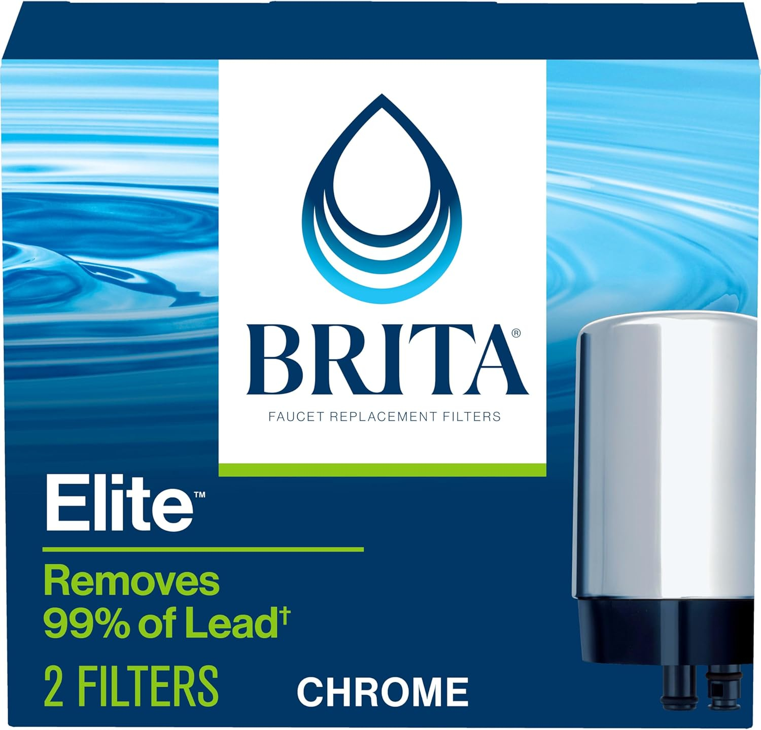 Brita Complete Tap Water Faucet Replacement Filters, 2 Count - Chrome