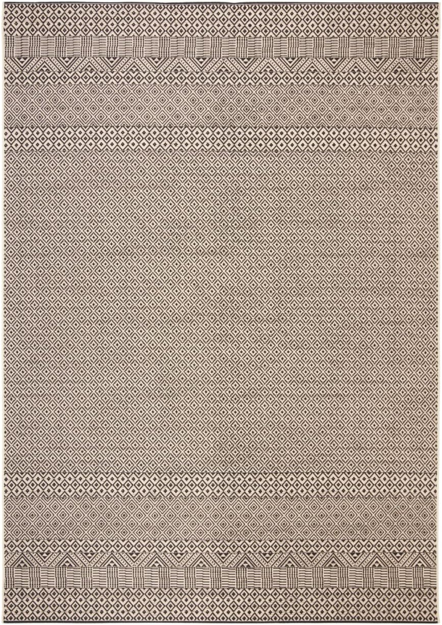 SAFAVIEH Courtyard Naomi Aztec Indoor/Outdoor Area Rug, 9' x 12', Beige/Black