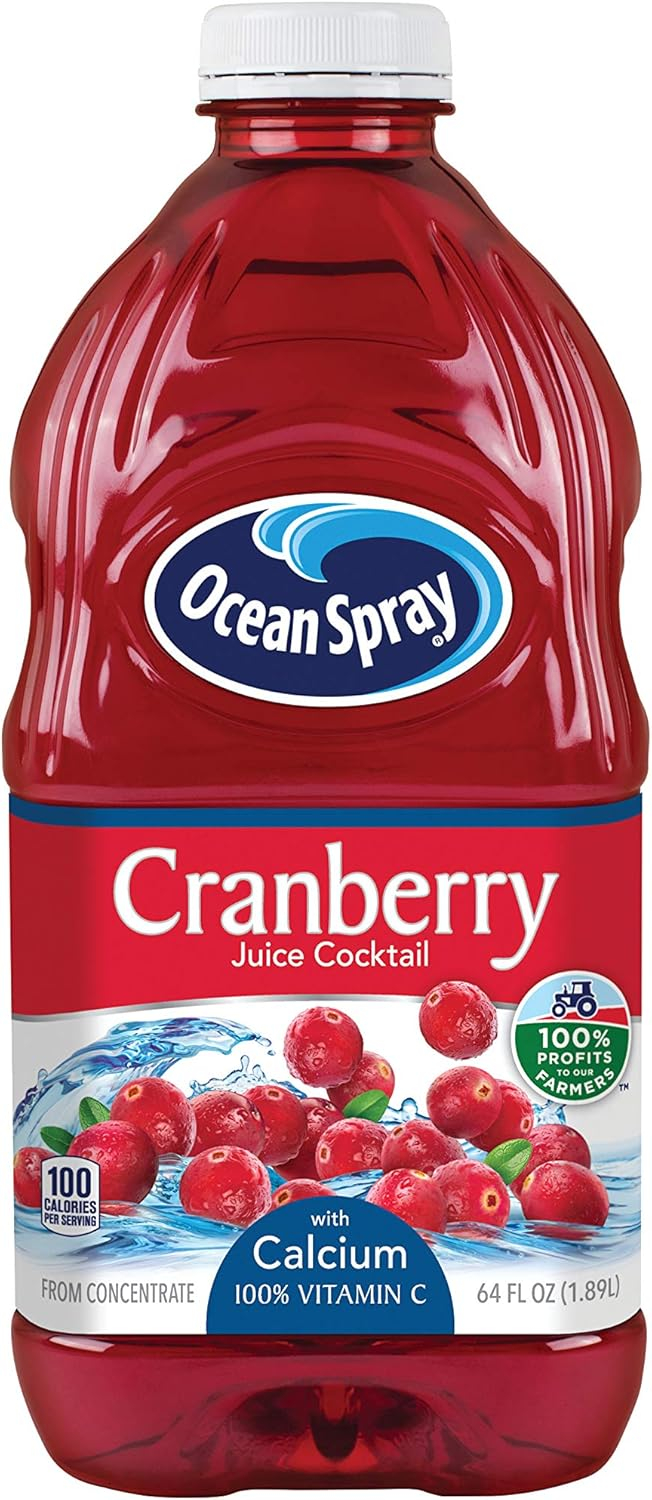 Ocean Spray Cranberry Cocktail Drink with Calcium, 64-Ounce Bottles (Pack of 8)
