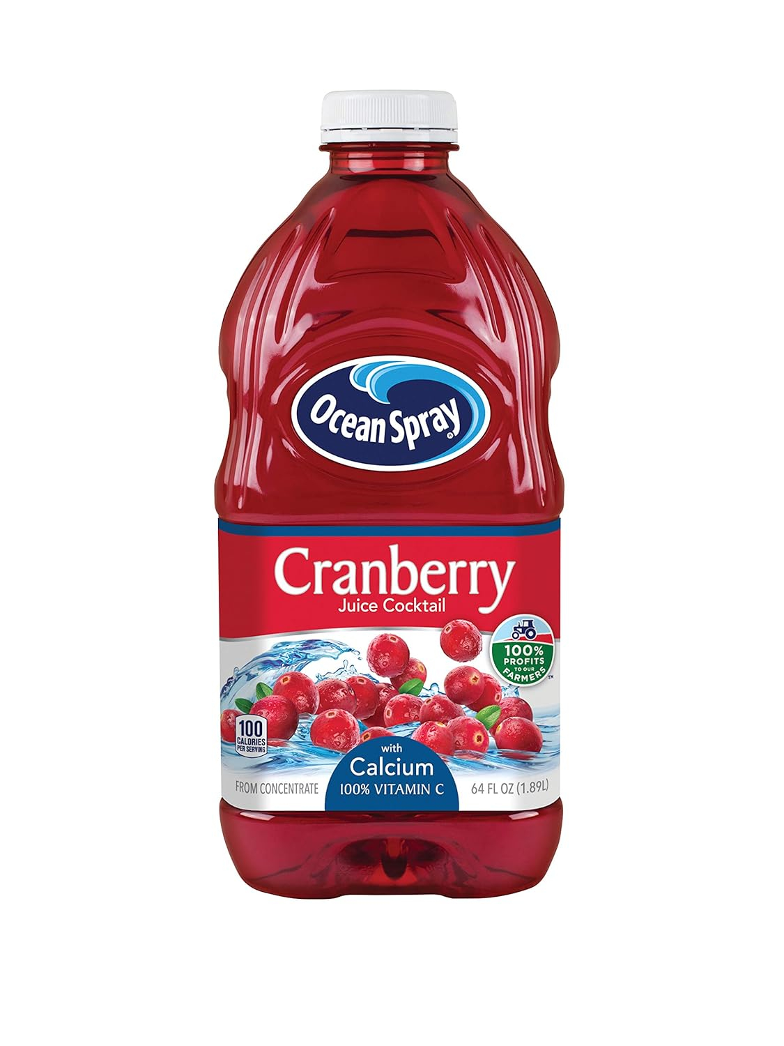 Ocean Spray Cranberry Cocktail Drink with Calcium, 64-Ounce Bottles (Pack of 8)