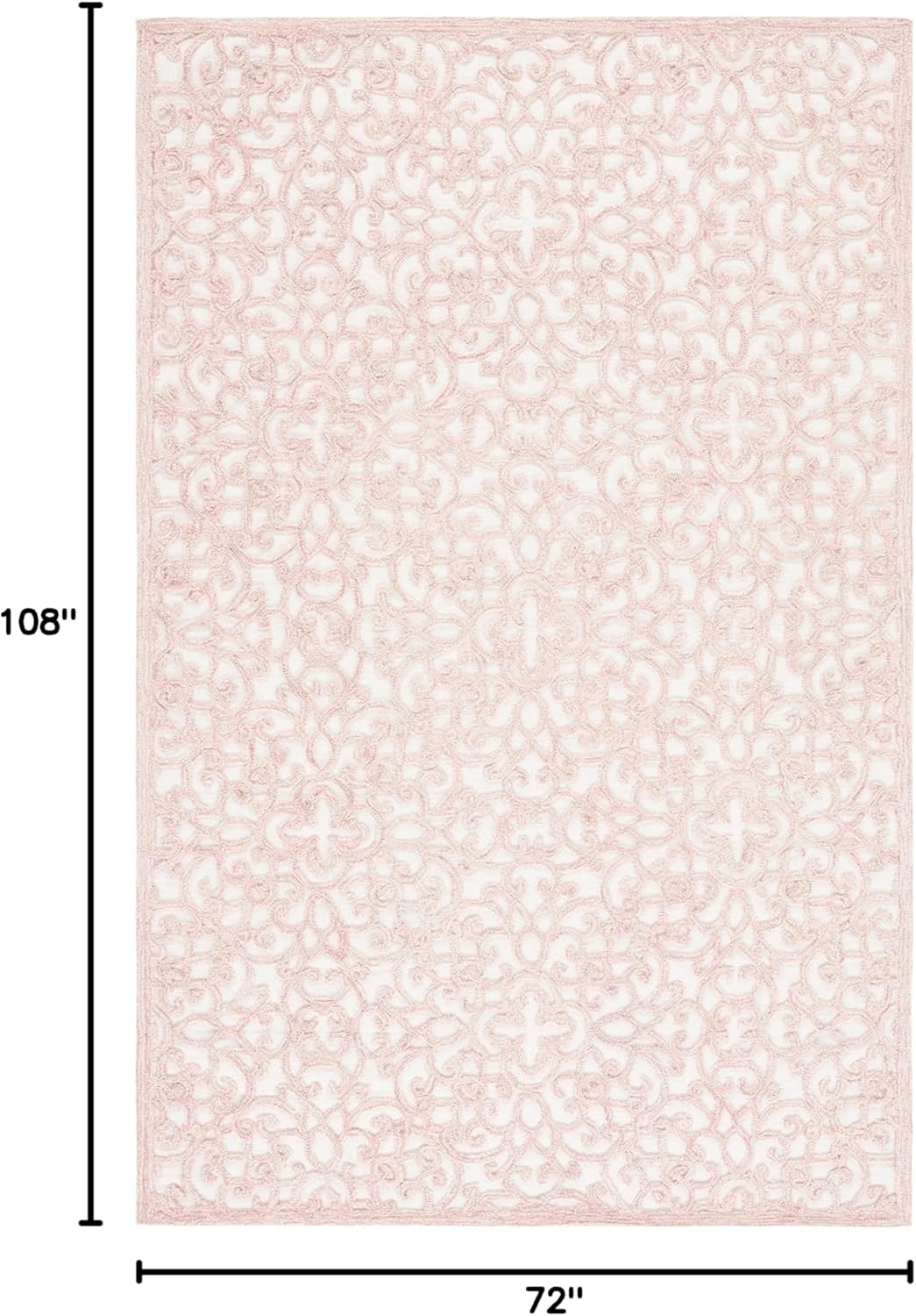 SAFAVIEH Martha Stewart Trace Floral Area Rug, Ivory/Pink, 6' x 9'
