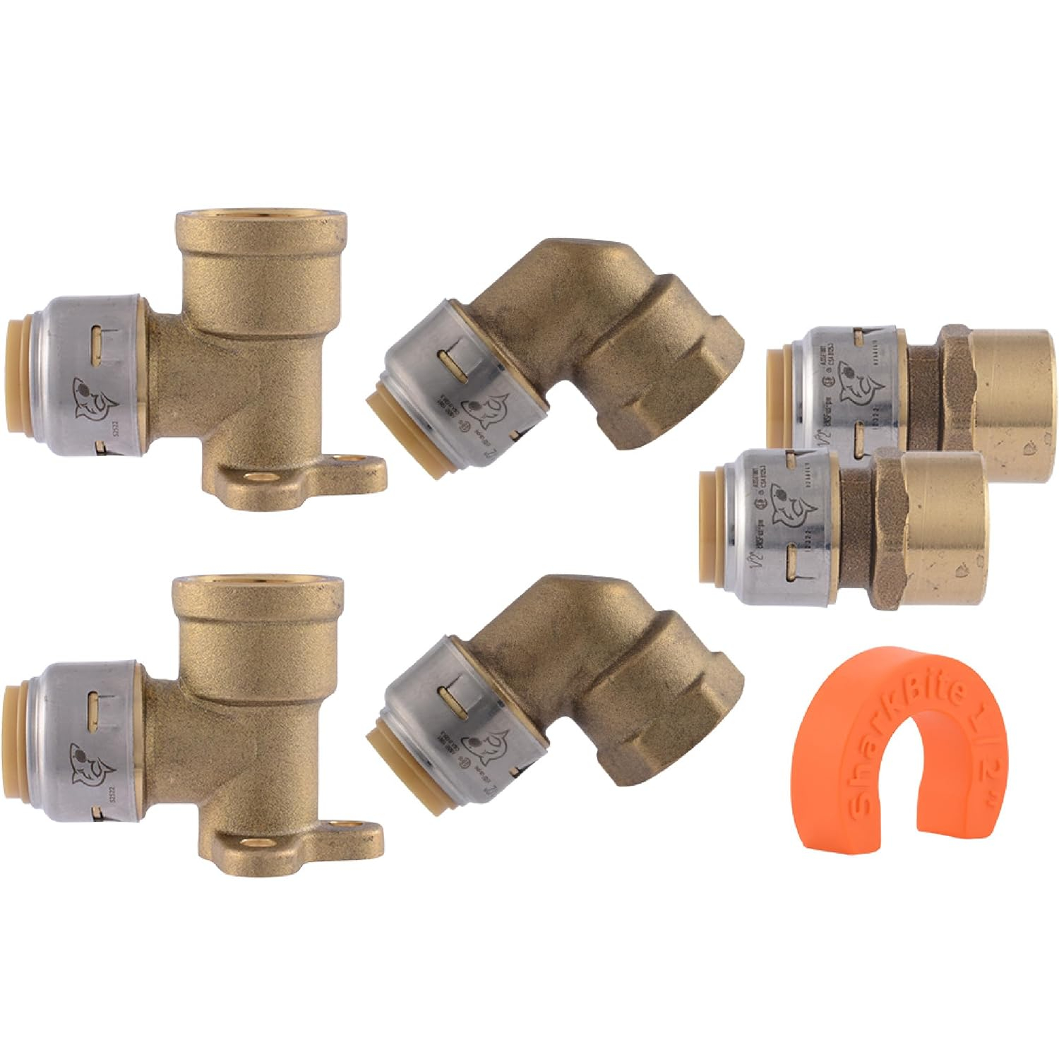 Brass Push Fit Plumbing Fittings Kit for Shower and Tub