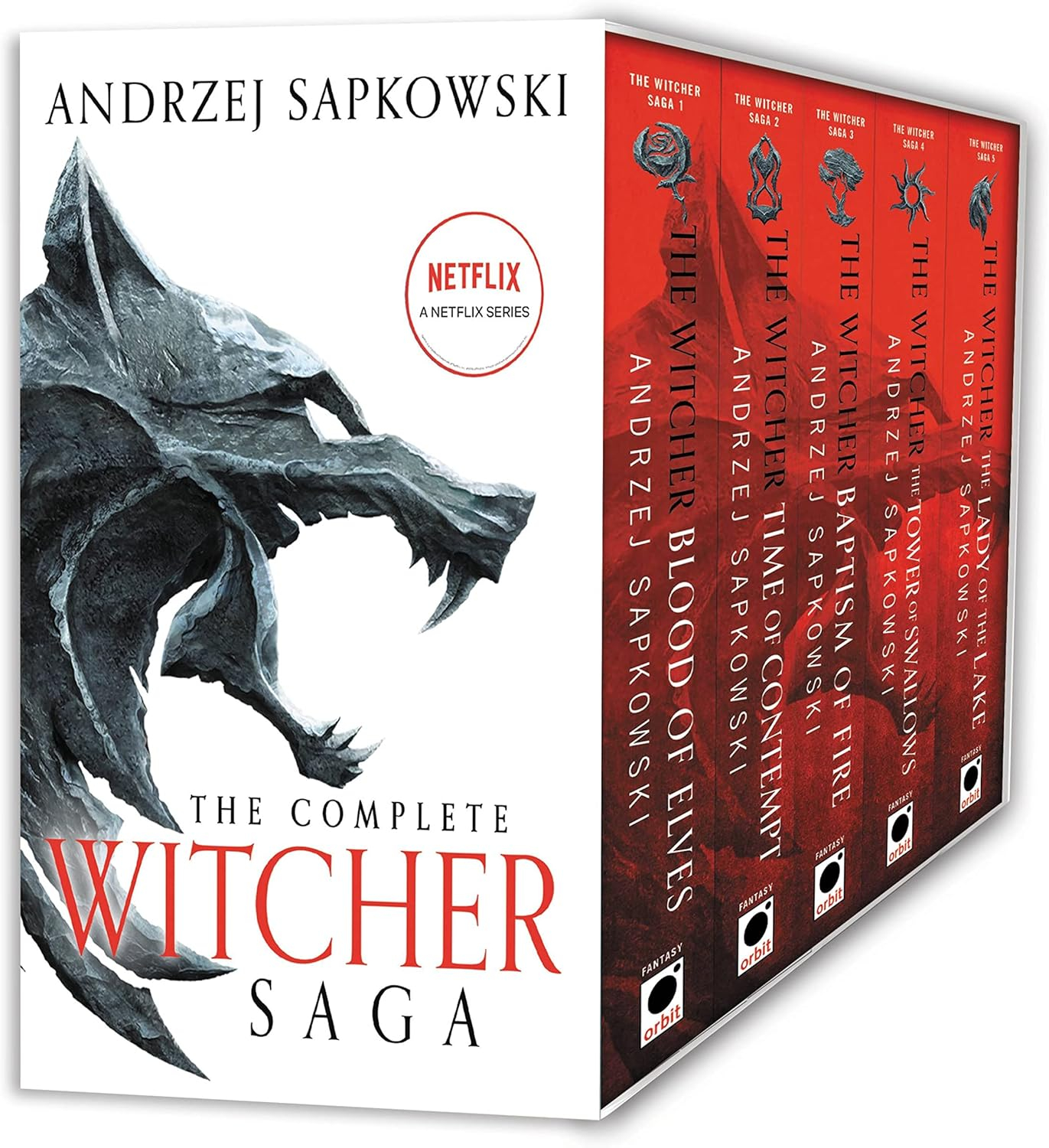 The Witcher Boxed Set: Blood of Elves, the Time of Contempt, Baptism of Fire, the Tower of Swallows, the Lady of the Lake - by  Andrzej Sapkowski