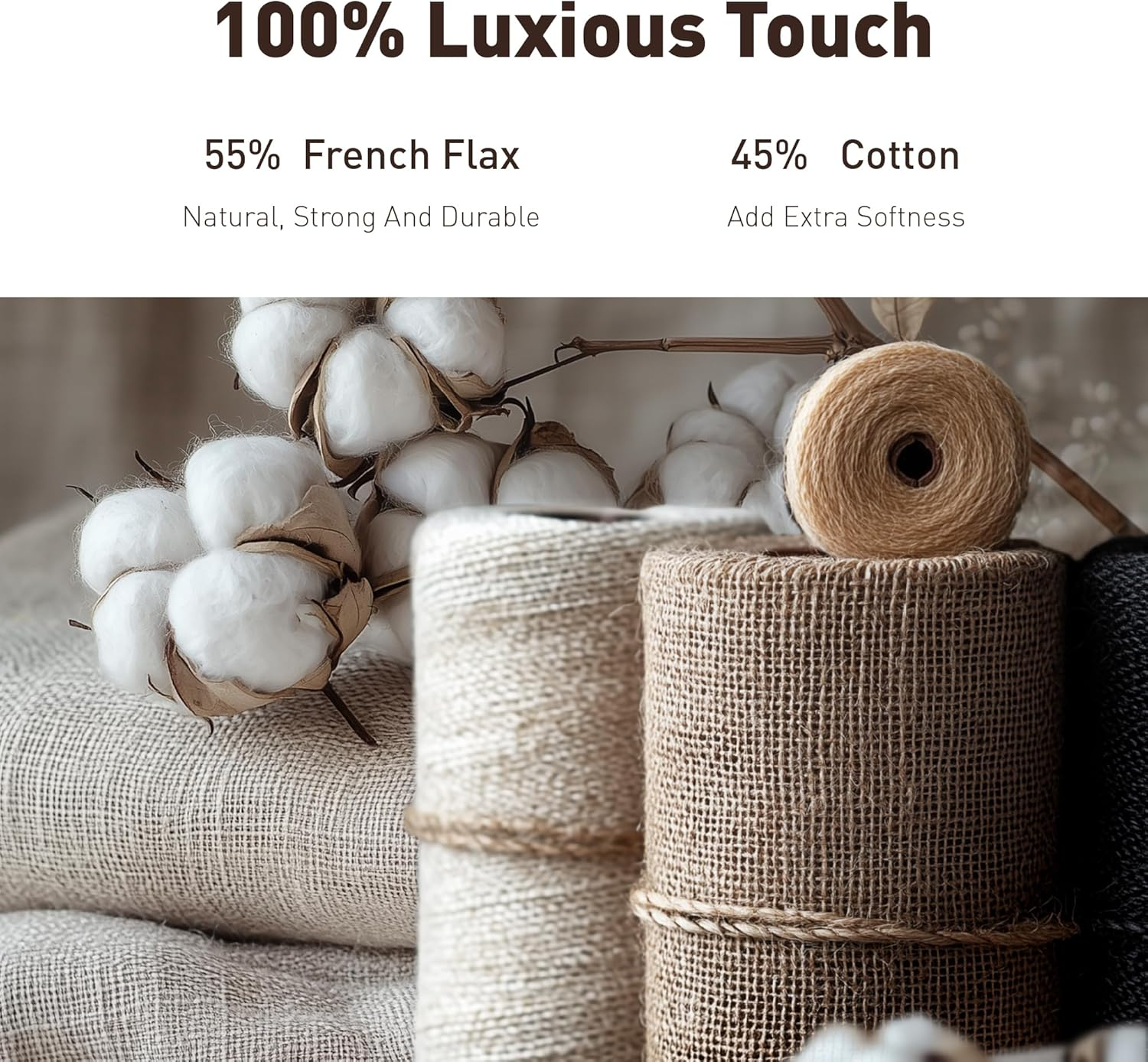 Hyde Lane Linen Duvet Cover Set King Size, 3Pcs Textured French Flax Linen Cotton Blend Bedding Set, Natural and Organic, Soft and Breathable, with 2 Pillow Shams, 104"x90", Pink