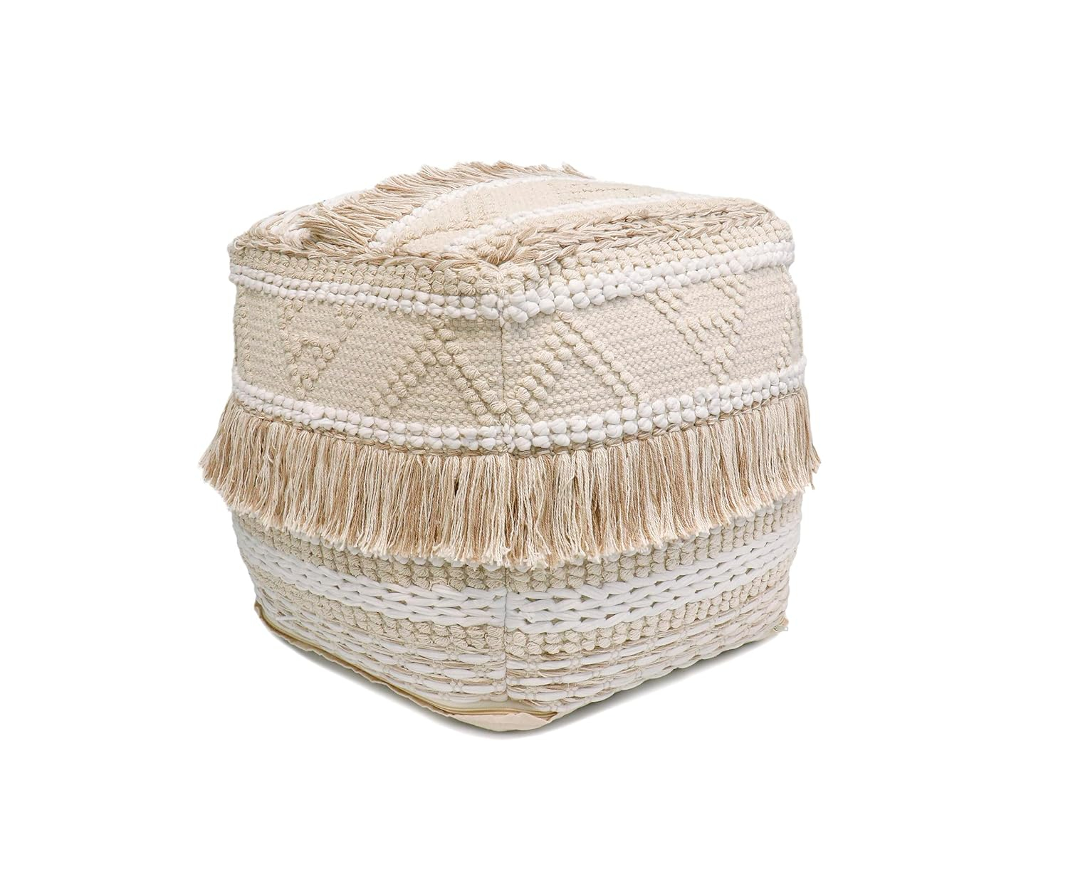 Pasargad Home Grandcanyon Cotton Braided Pouf