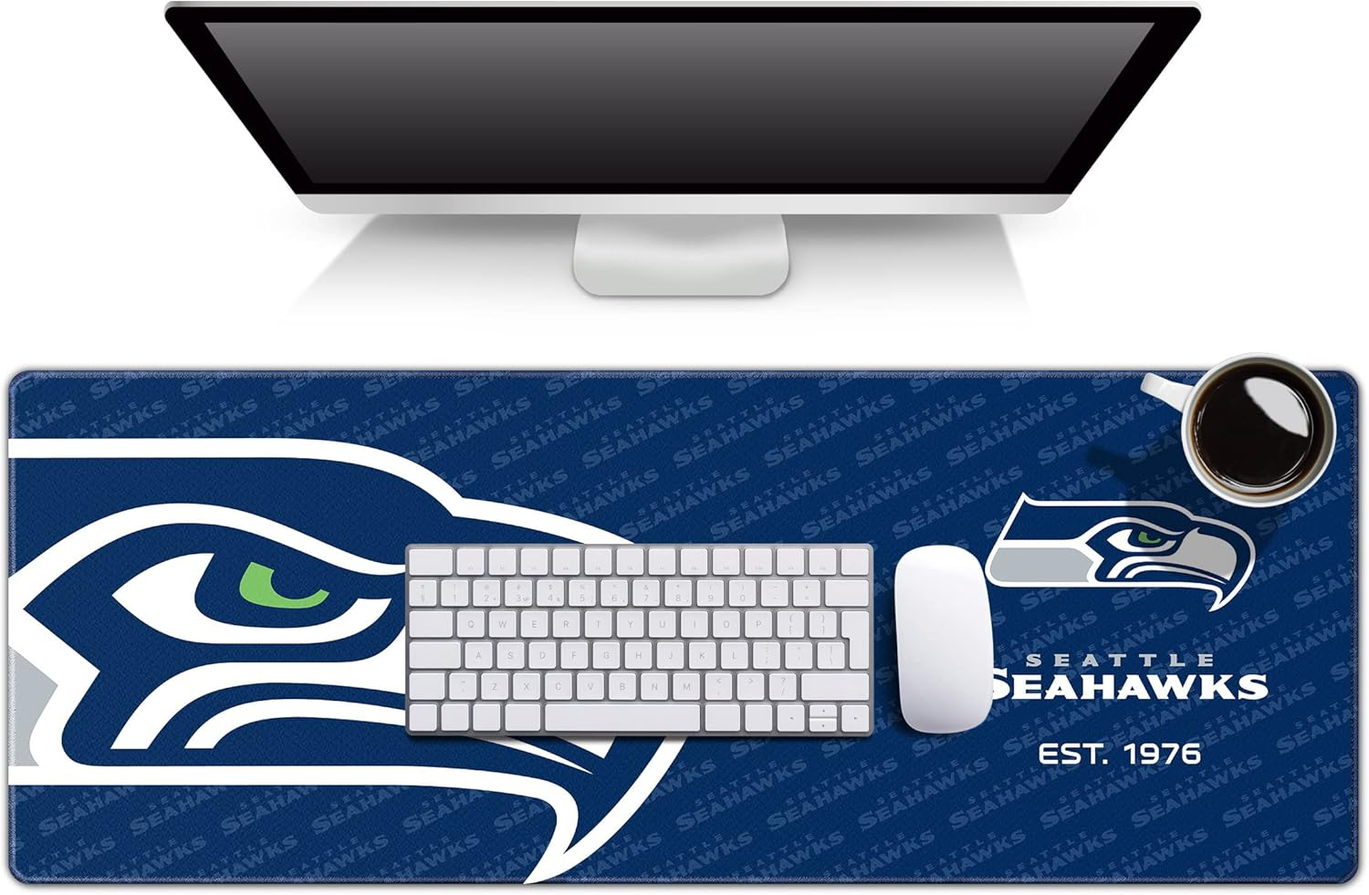 NFL Seattle Seahawks Logo Series 31.5" x 12" Desk Pad: Polypropylene Desk Protector