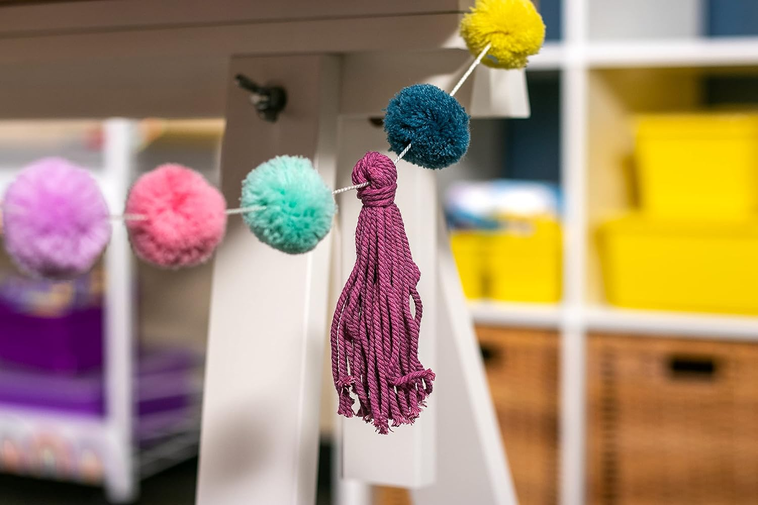 Colorful Pom-Poms and Tassels 60-Inch Party Garland