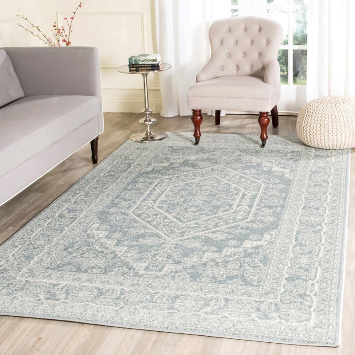 SAFAVIEH Adirondack Xavier Traditional Area Rug, Silver/Black, 12' x 18'