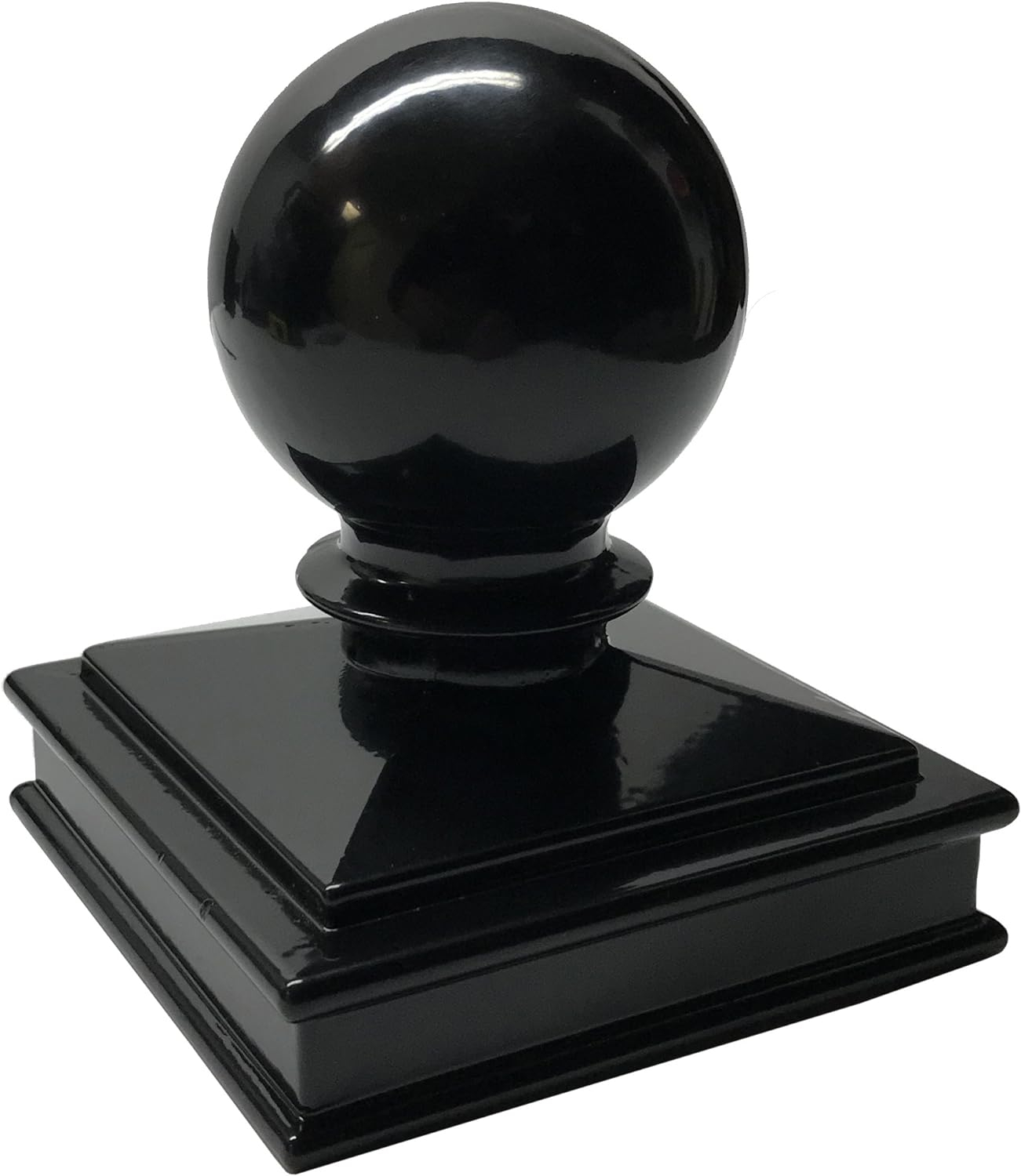 3" x 3" Aluminium Ball Top Post Cap for Metal Posts - Pressure Fit - Black