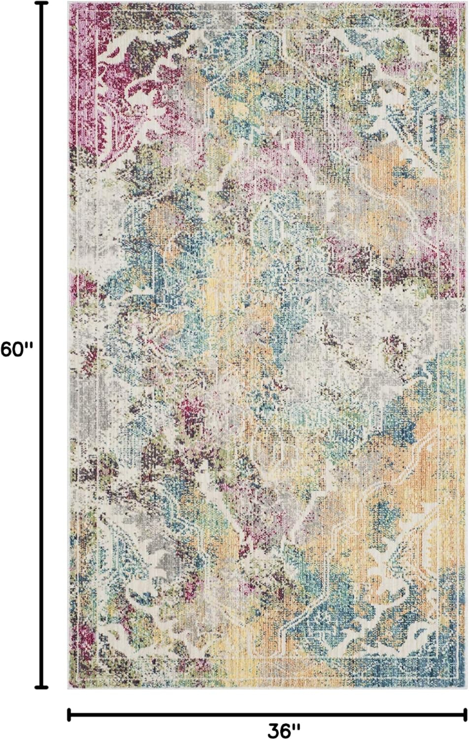 Mystique Multi-Color Abstract Polyester 3' x 5' Area Rug