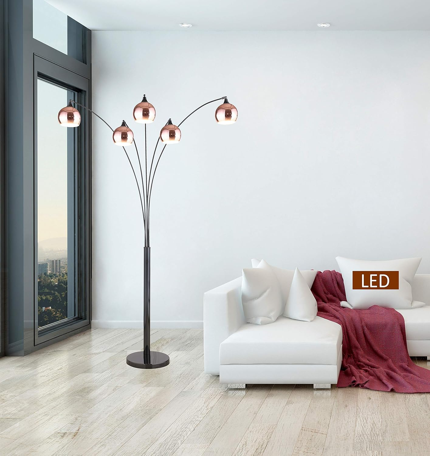 Artiva USA Amore 86" Two-Tone LED Floor Lamp with Dimmer 5000 Lumen