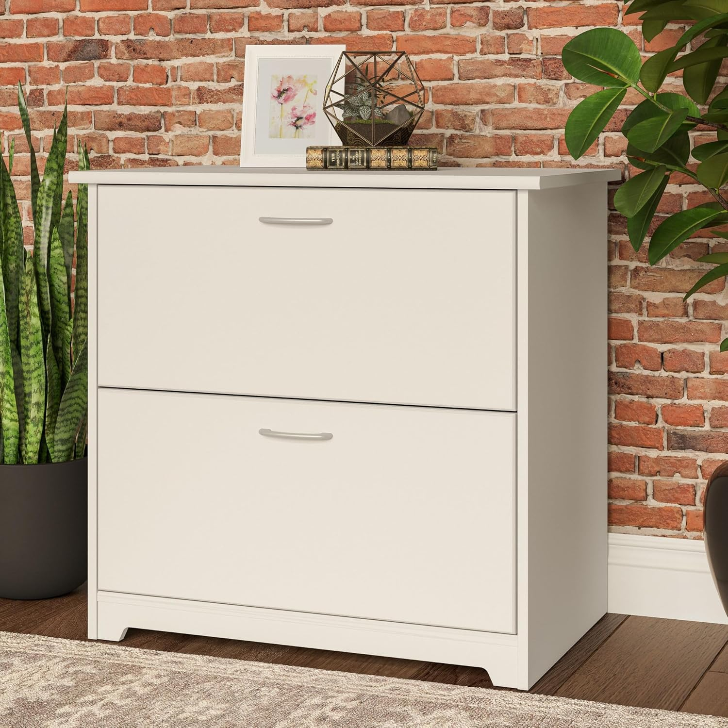 Bush Furniture Cabot Lateral File Cabinet, 2 Drawer, White