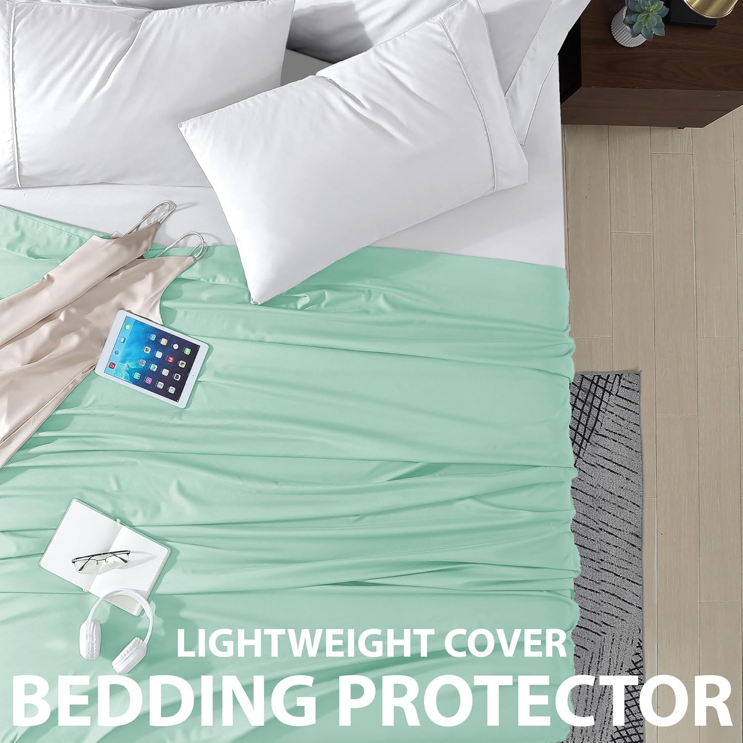 Sea Foam King Size Ultra Soft Polyester Microfiber Flat Sheet