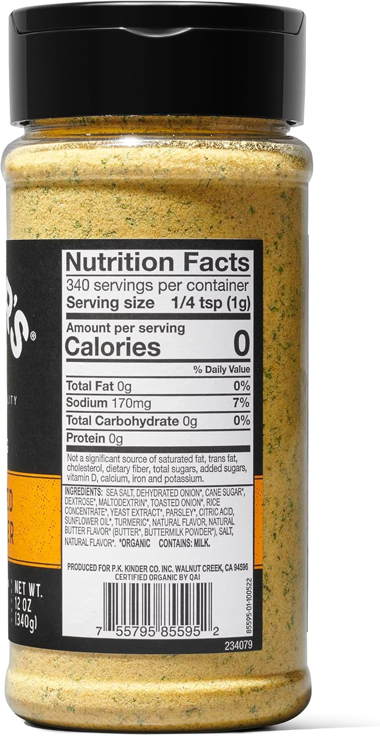 Kinders Organic Caramelized Onion Butter Seasoning 12 Ounce