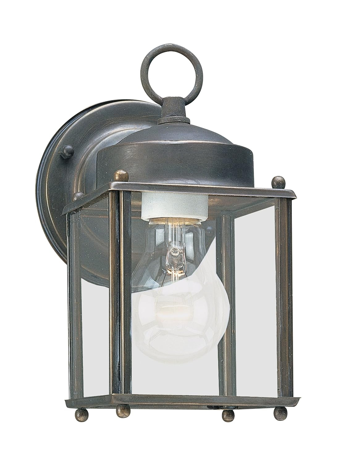 New Castle 1-Light Antique Bronze Outdoor Wall Lantern Sconce