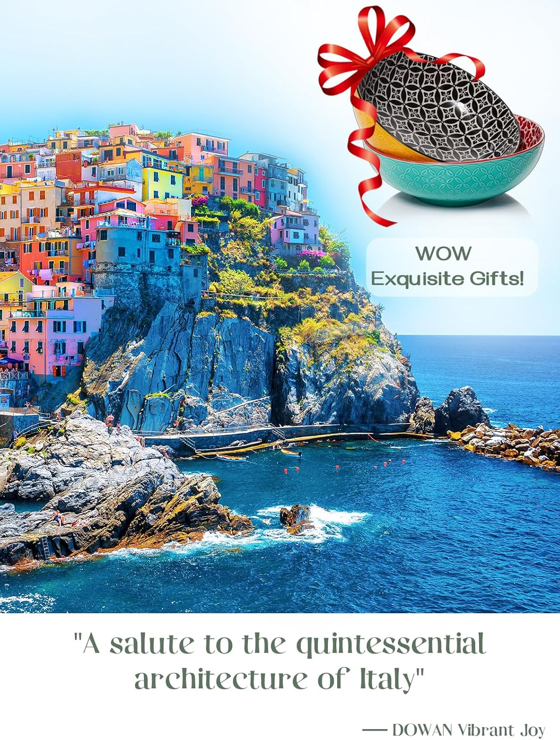 DOWAN Serving Bowls, 9.6 Inch 70 Oz Fruit Bowls Salad Bowls, Large Pasta Bowl Set of 2, Serving Dishes for Entertaining, Vibrant Color Large Bowls for Party, Ideal Housewarming Gift, Halloween Decor