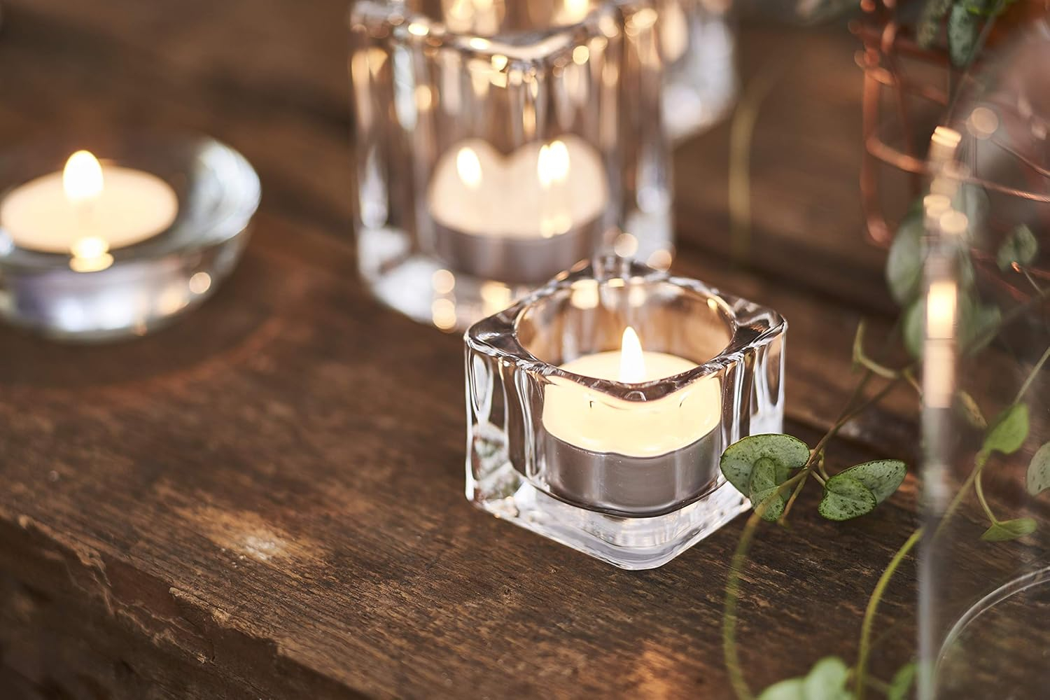 Lner 100 Pack Unscented White Tea light Candles Burns Aprx. 3.5 Hour