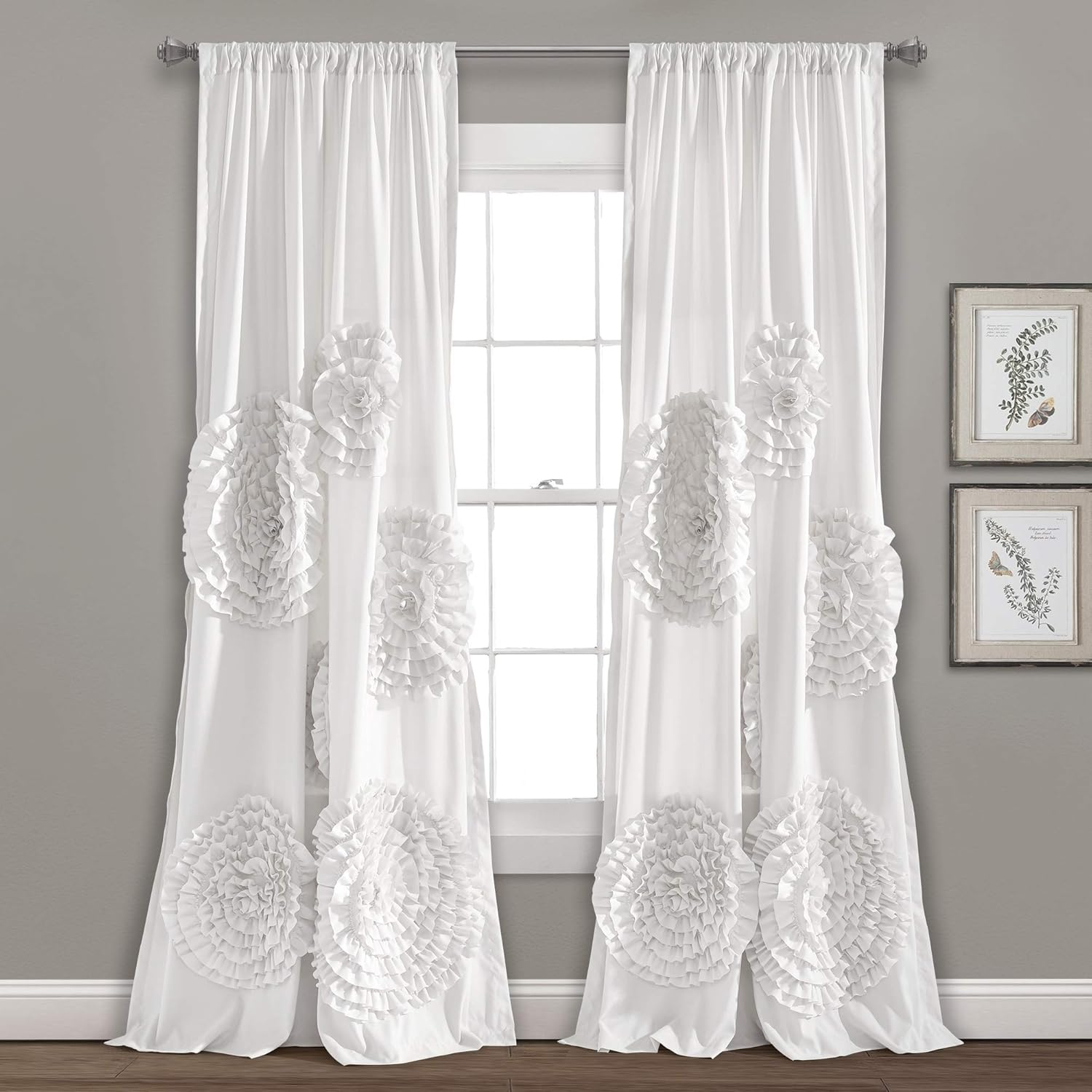 Home Boutique Serena Window Curtain Panel White Single 54X95