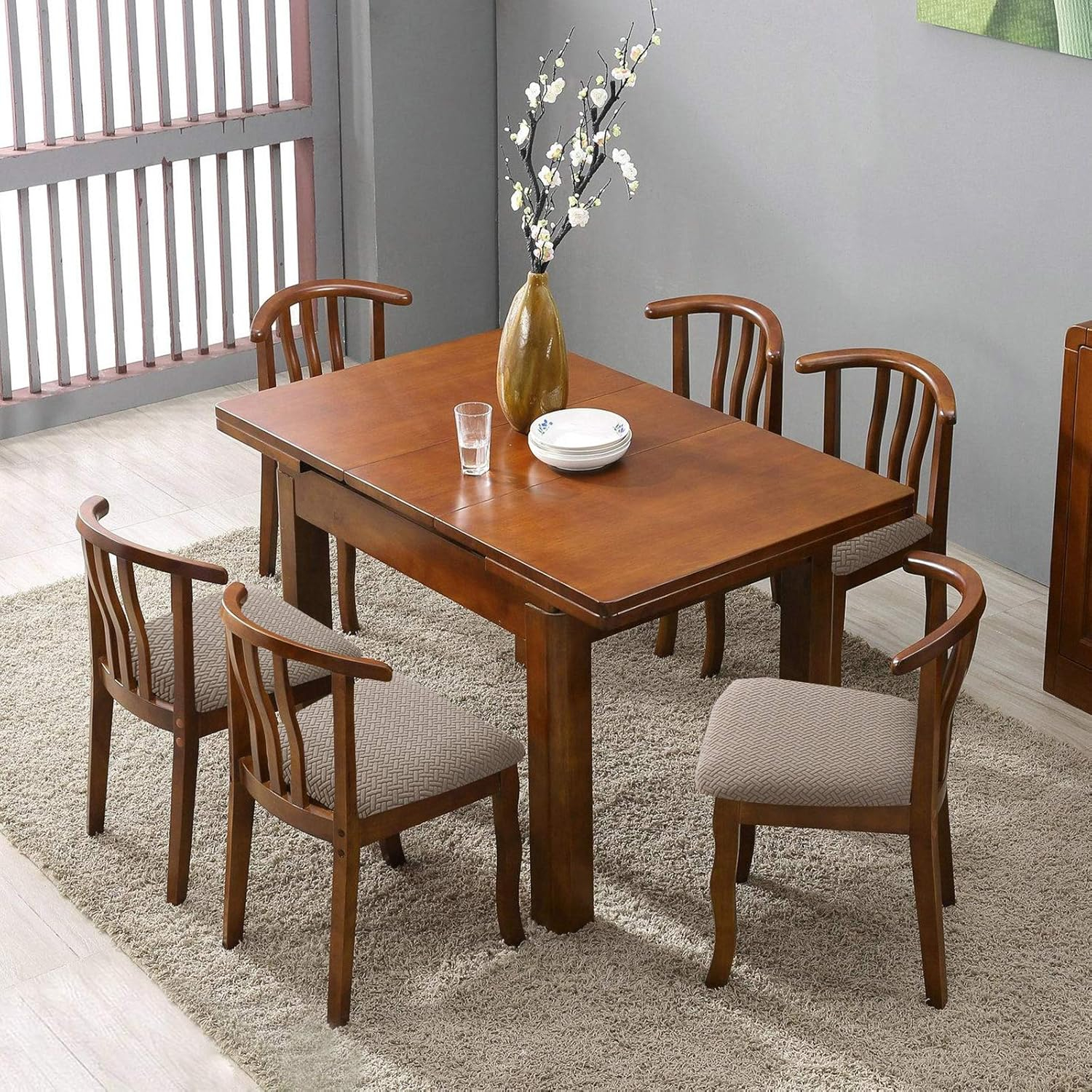 Genina Seat Covers for Dining Room Chair Seat Slipcovers Kitchen Chair Covers(Set of 4,Taupe)