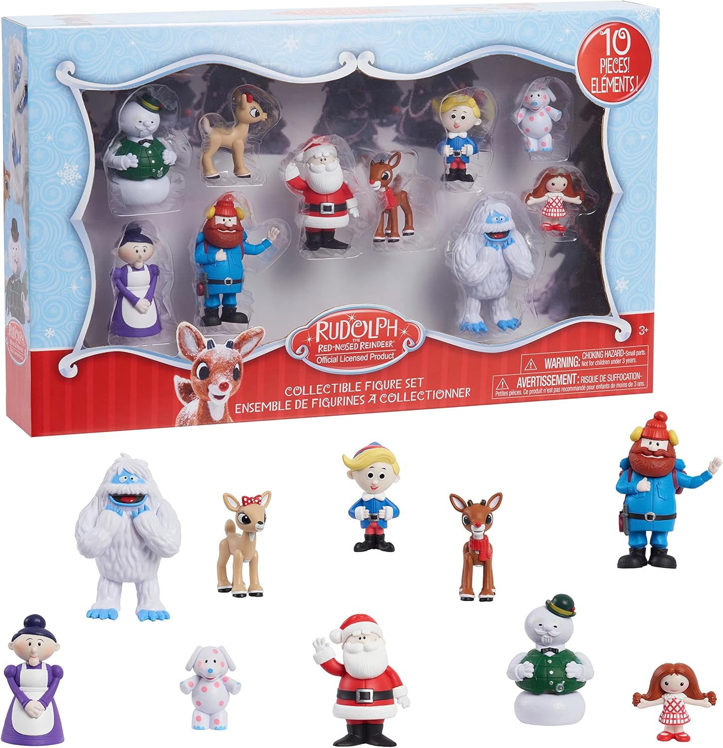 Rudolph the Red-Nosed Reindeer® Figure Set, 10-Piece Figure Set, Kids Toys for Ages 3 up