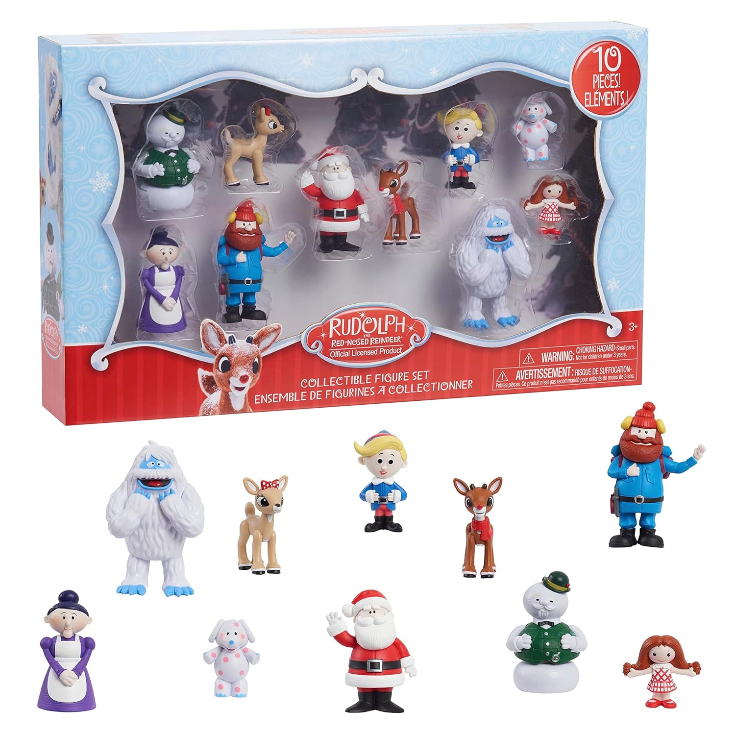 Rudolph the Red-Nosed Reindeer® Figure Set, 10-Piece Figure Set, Kids Toys for Ages 3 up